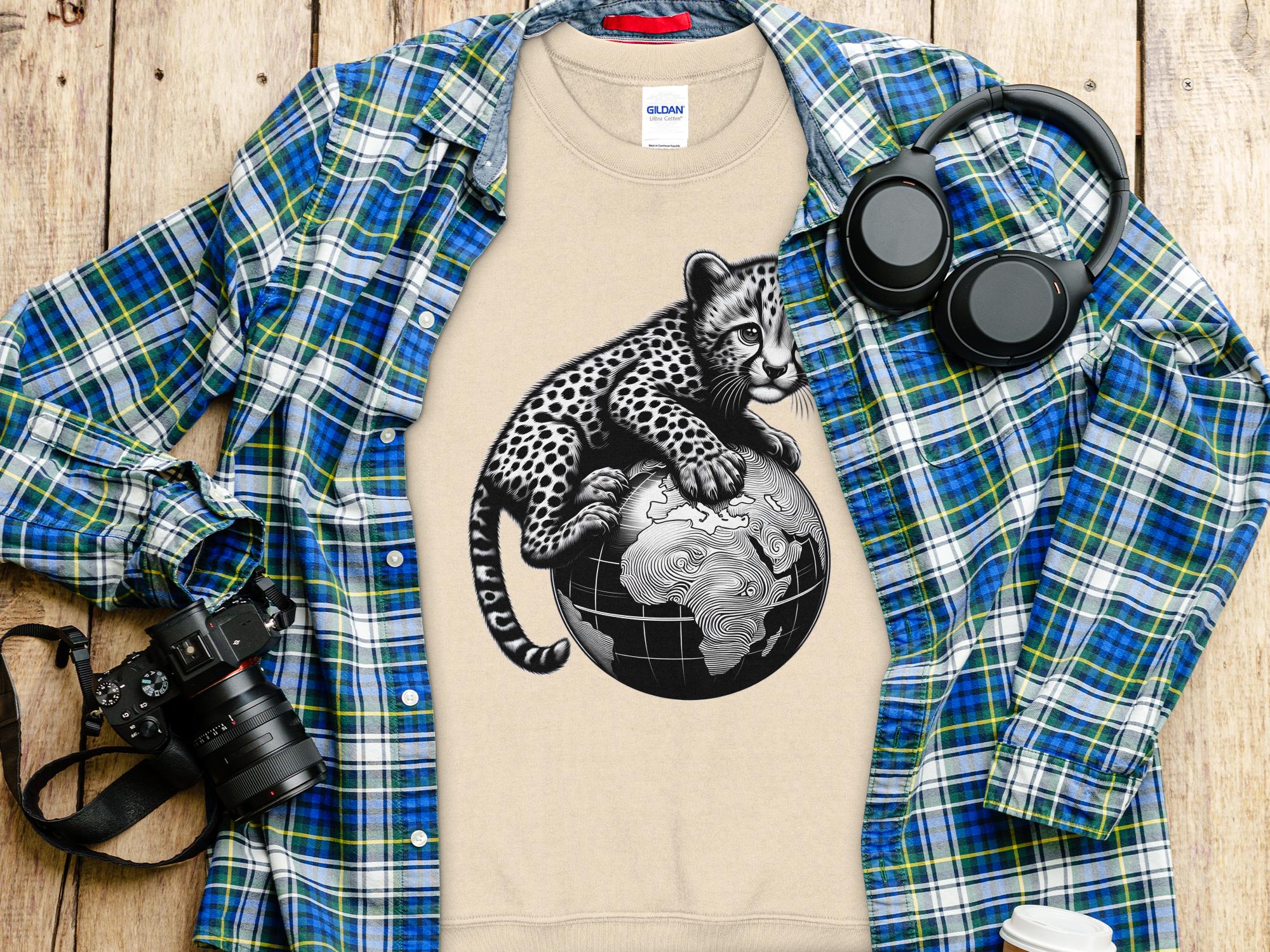 Cheetah World - Coloured Gildan Sweatshirt Realistic Animal Talisman Unisex Cute Tee Graphic Design