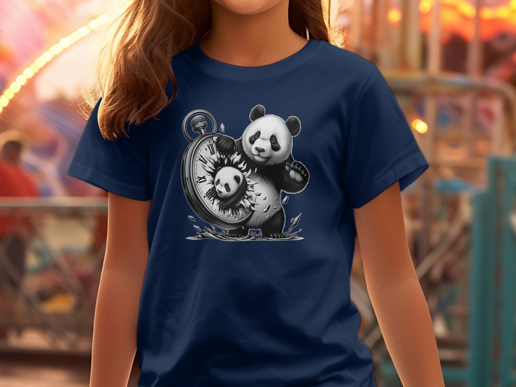 Panda - Coloured Kids T-Shirt Realistic Animal Talisman Unisex Cute Tee Graphic Design