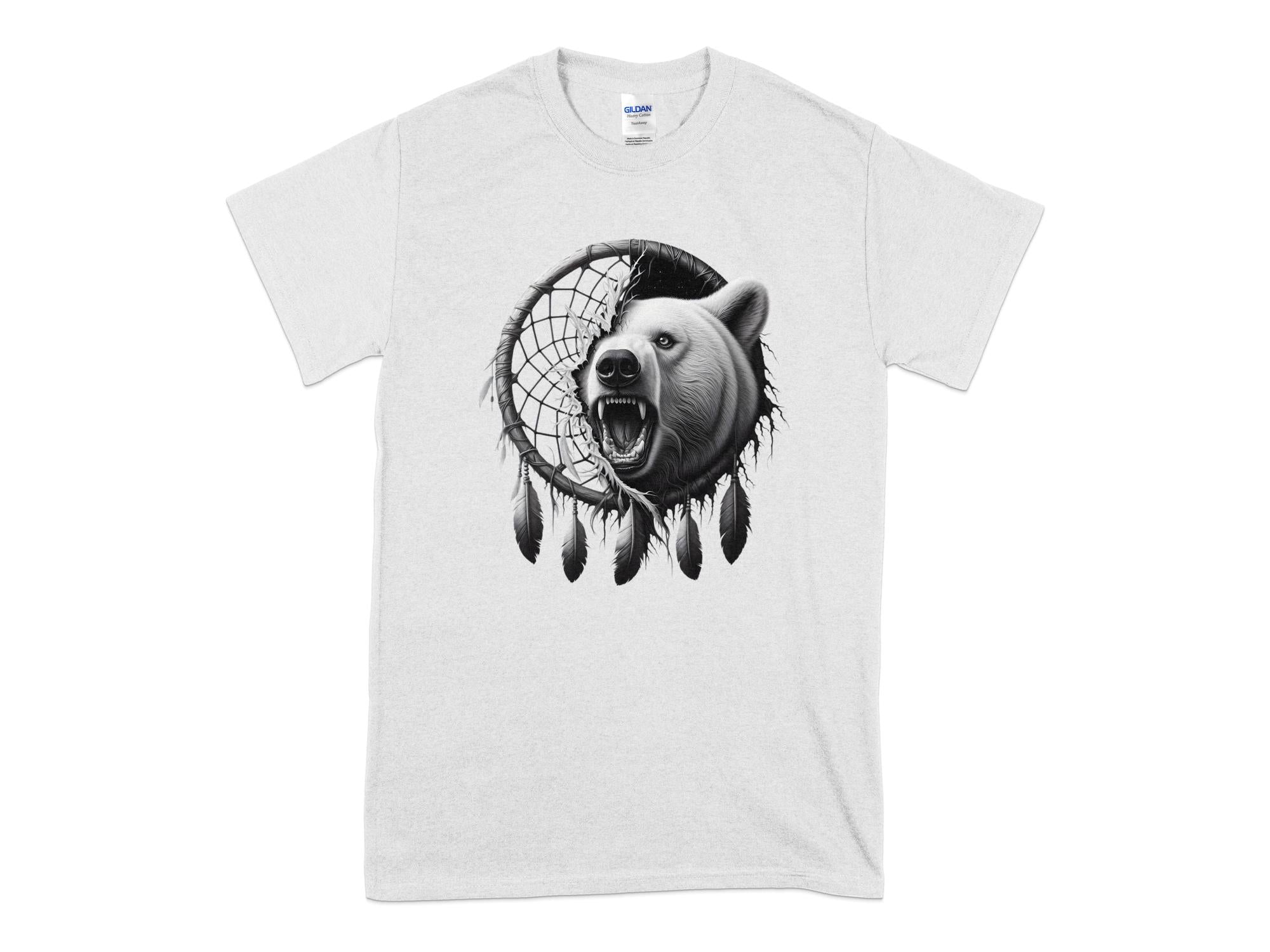 Dreamcatcher Bear - Coloured Gildan T-Shirt Realistic Native American Talisman Unisex Mythology Tee Graphic Design