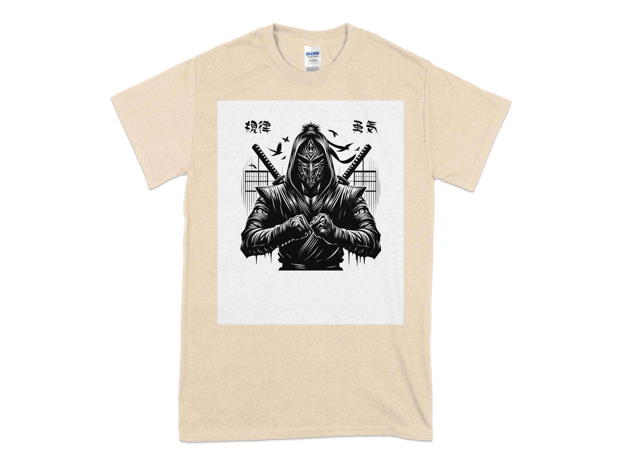 Samurai Ninja - Coloured Gildan T-Shirt Japanese Talisman Unisex Cultural Symbolic Graphic Design