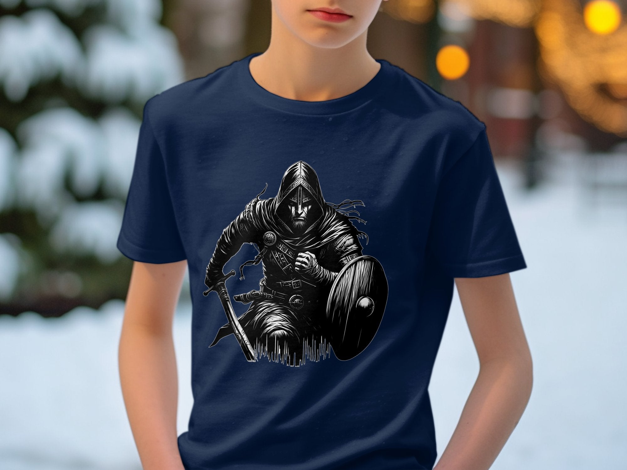 Viking Soldier - Coloured Gildan Kids T Shirt Norse Talisman Unisex Valhalla Tee