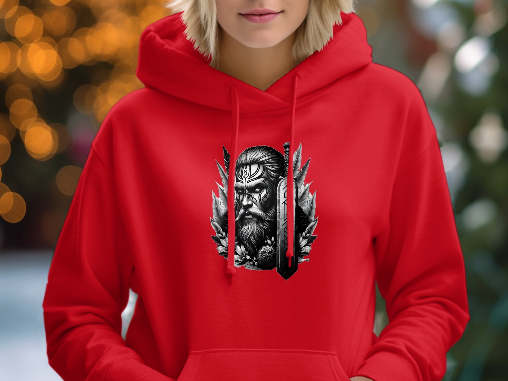 Viking Valiant - Coloured Gildan Hoodie Realistic Norse Talisman Men Women Unisex Valhalla Tee Graphic Design