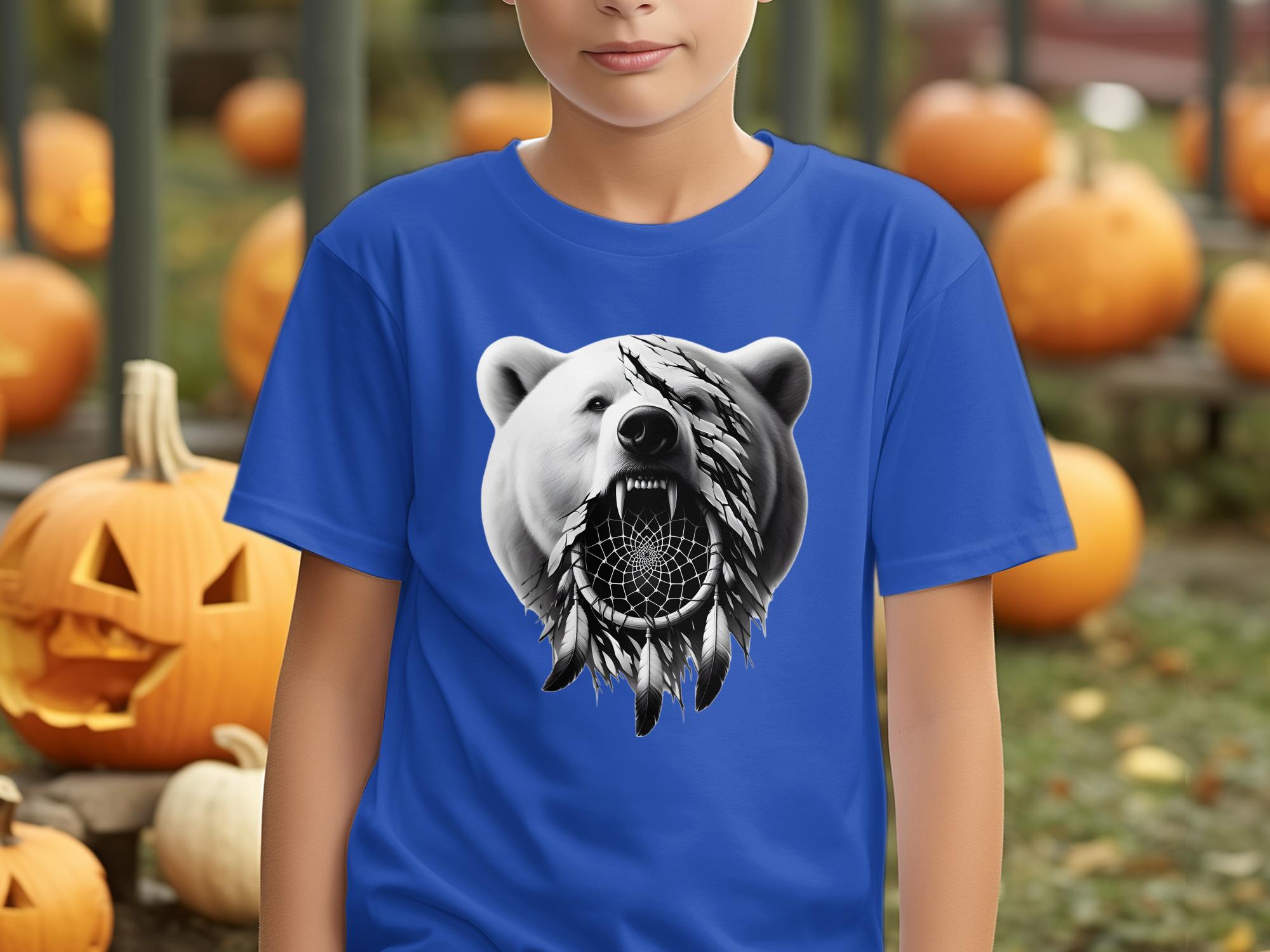 Dreamcatcher Bear - Coloured Gildan Kids T Shirt Realistic Native American Talisman Unisex Mythology Tee Graphic Design