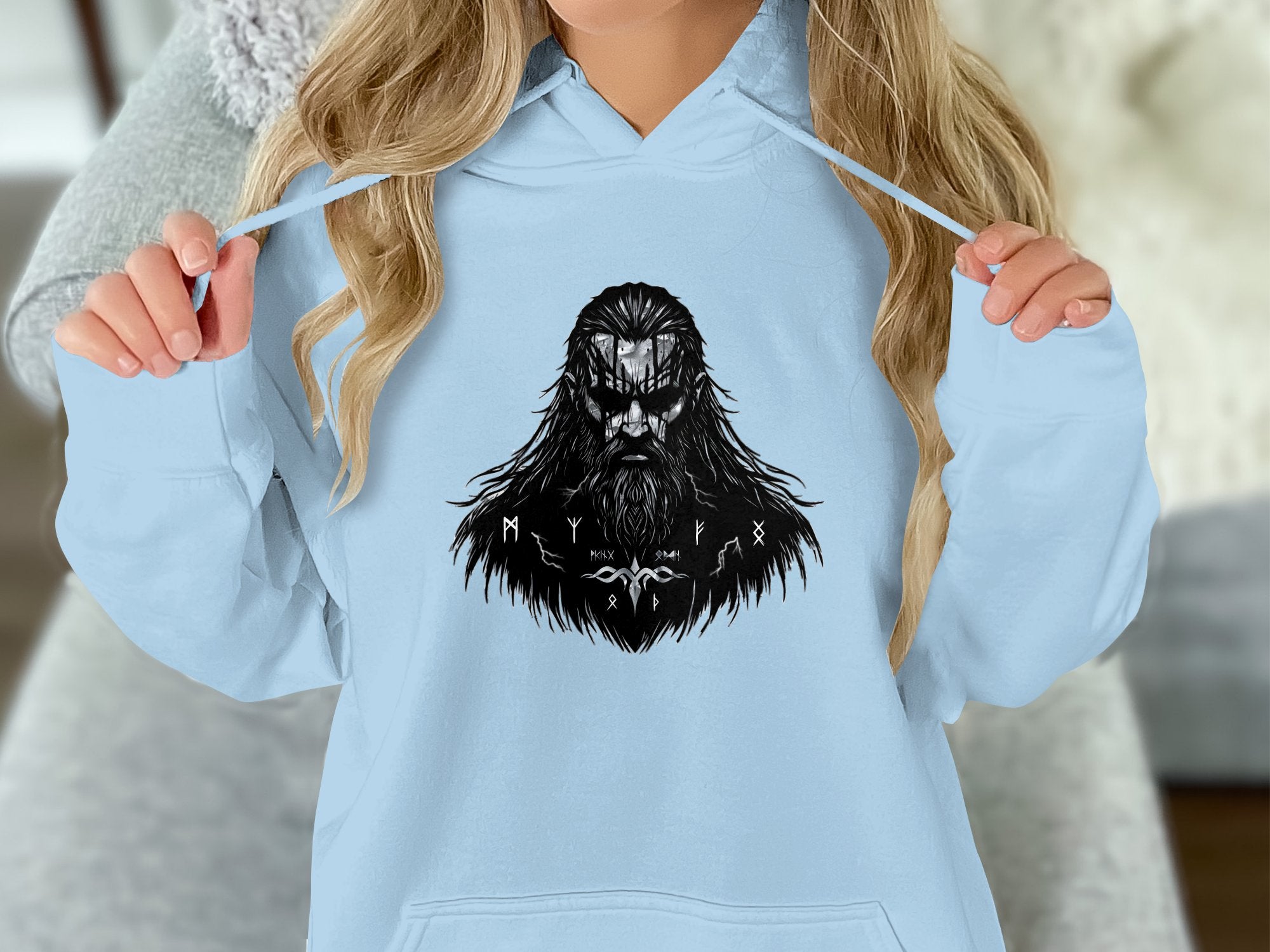 Viking Atonement - Coloured Gildan Hoodie White Norse Talisman Men Women Unisex Valhalla Tee