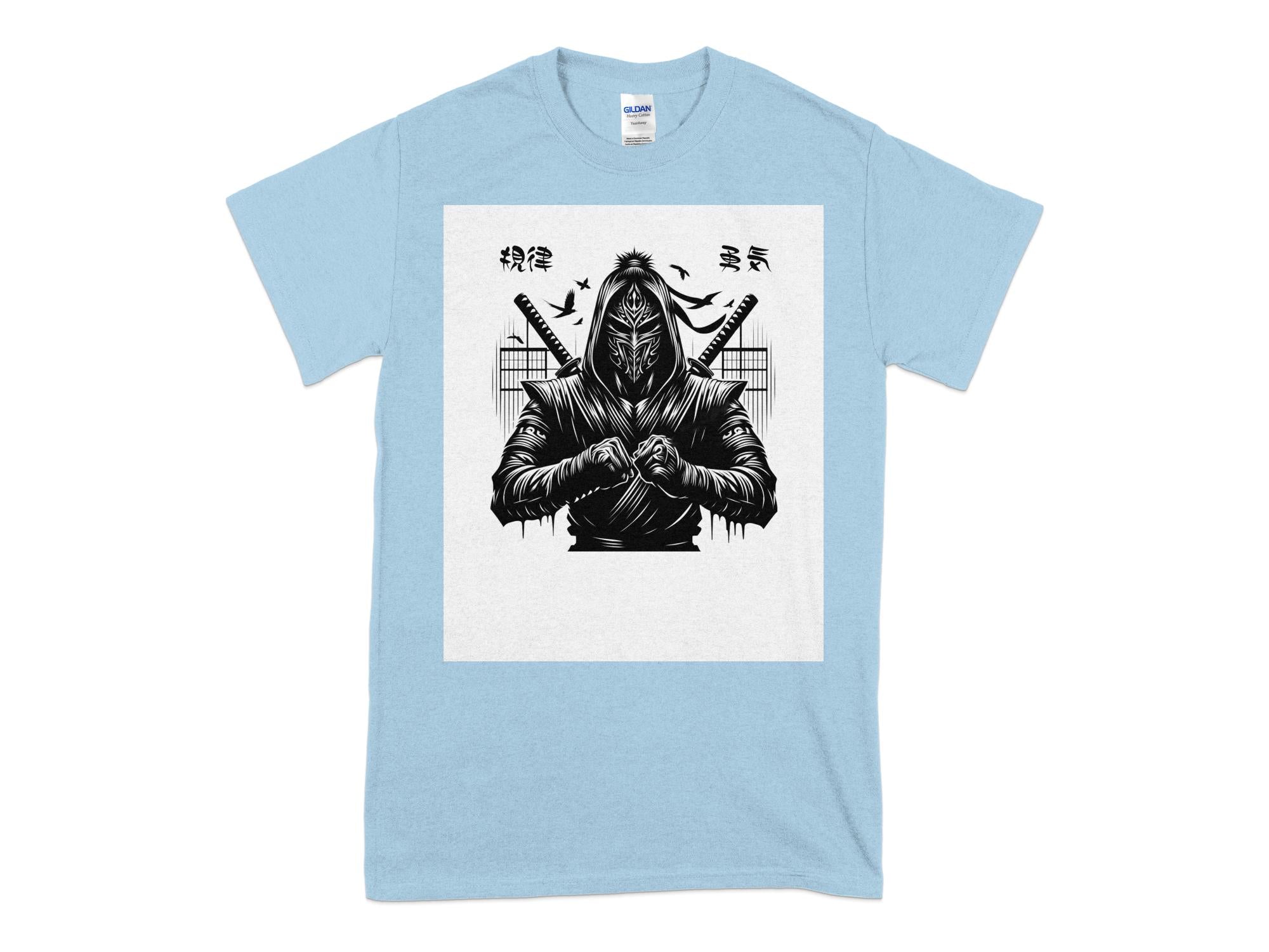 Samurai Ninja - Coloured Gildan T-Shirt Japanese Talisman Unisex Cultural Symbolic Graphic Design