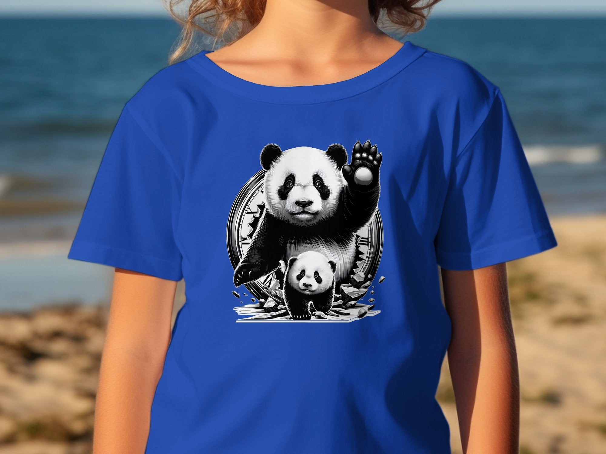 Panda - Coloured Kids T-Shirt Realistic Animal Talisman Unisex Cute Tee Graphic Design