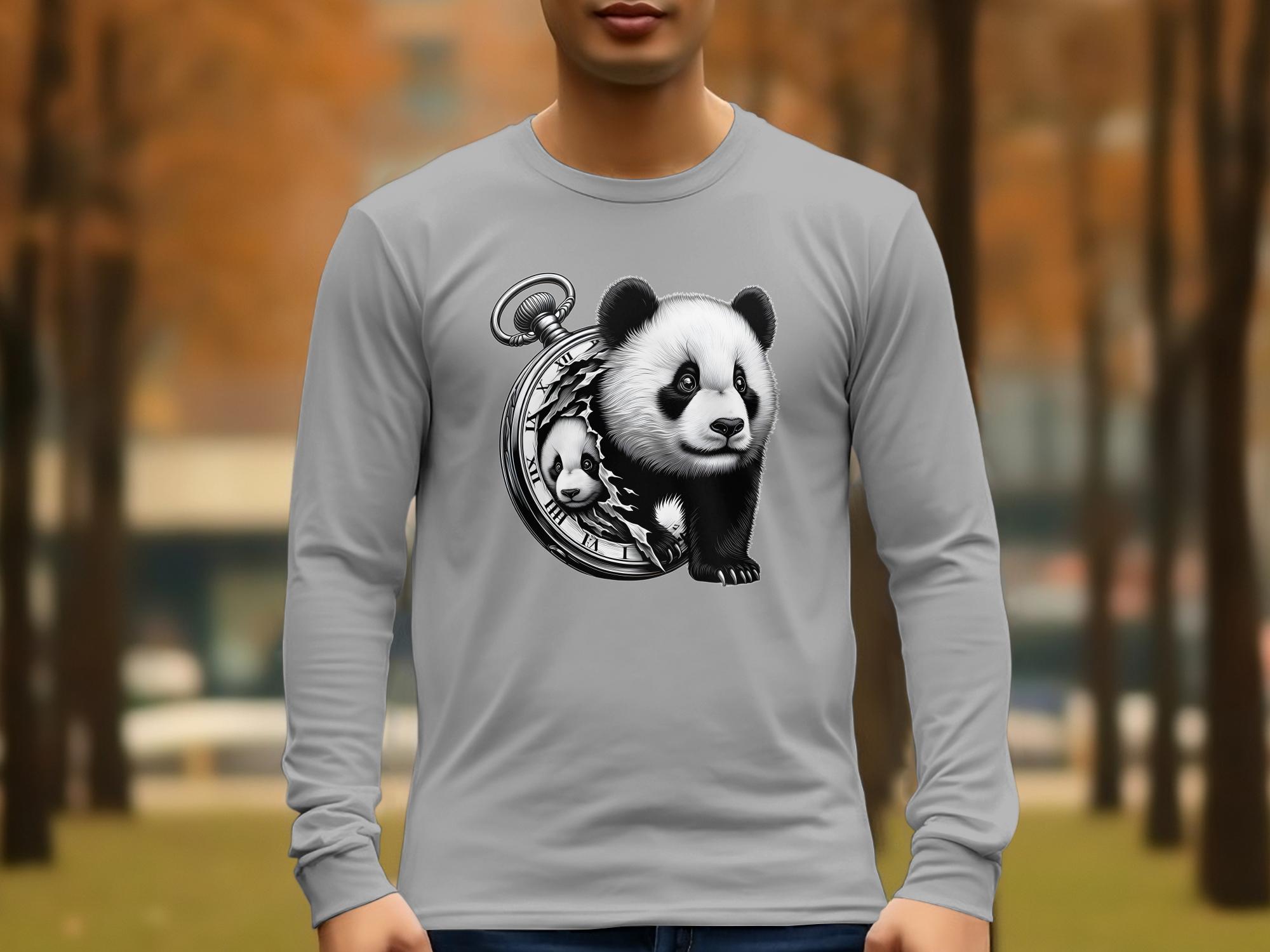 Panda - Coloured Gildan Long Sleeve Realistic Animal Talisman Unisex Cute Tee Graphic Design