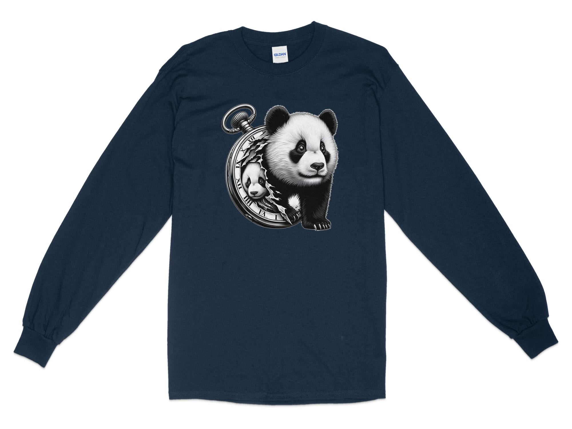 Panda - Coloured Gildan Long Sleeve Realistic Animal Talisman Unisex Cute Tee Graphic Design