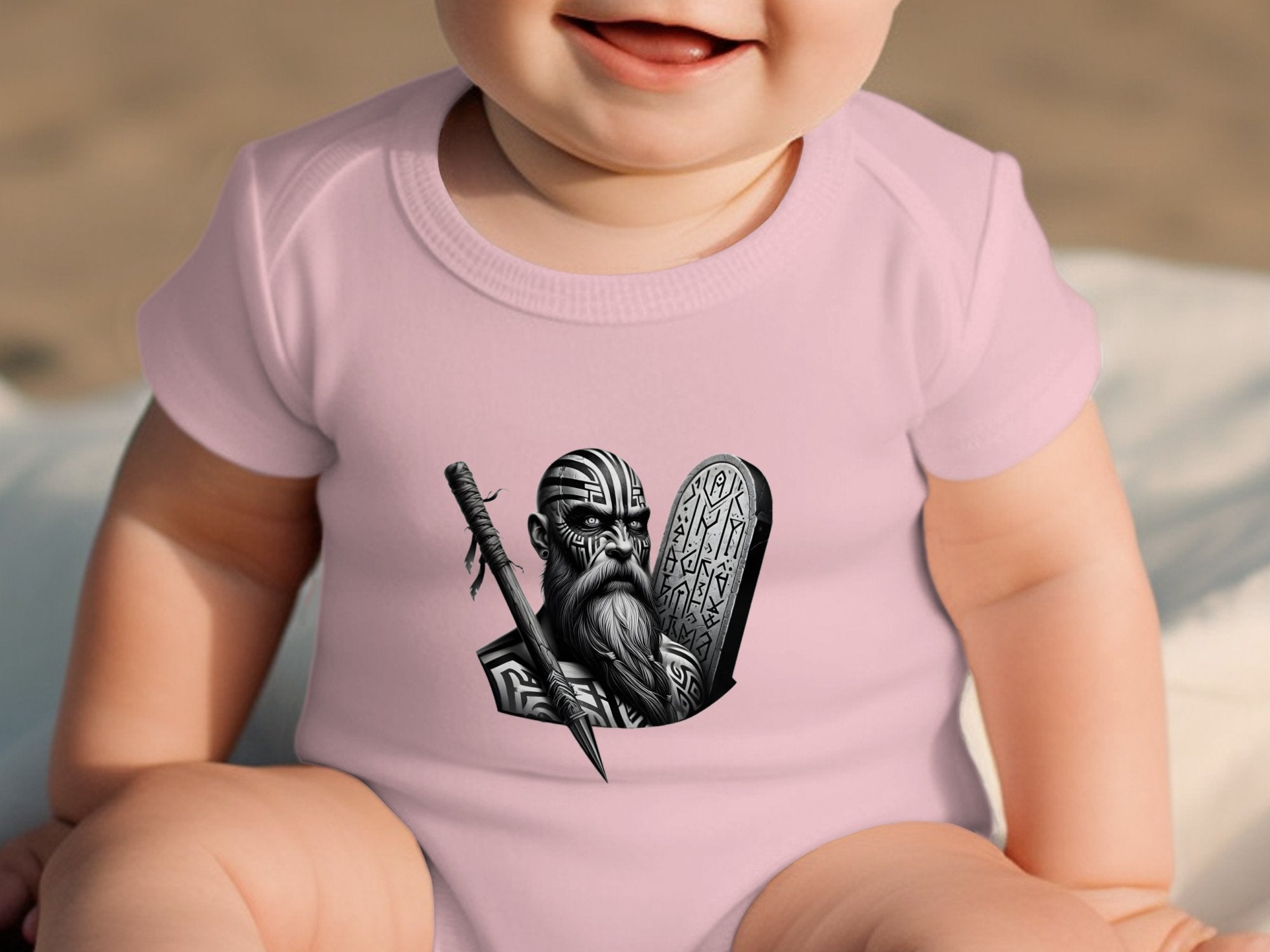 Viking Determination - Coloured Toddler Bodysuit Realistic Norse Talisman Unisex Valhalla Tee Graphic Design