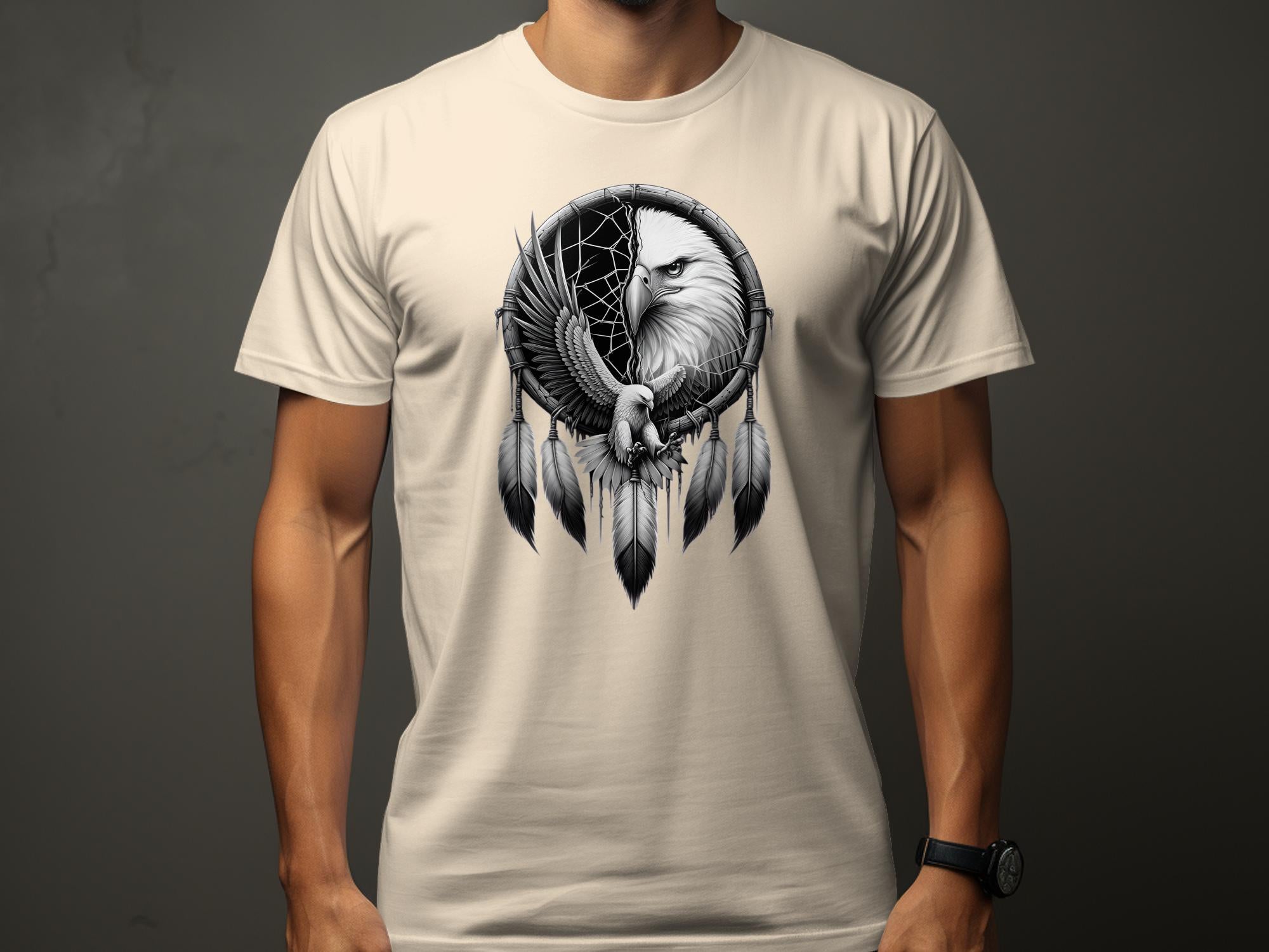 Dreamcatcher Eagle - Coloured Gildan T-Shirt Realistic Native American Talisman Unisex Mythology Tee Graphic Design