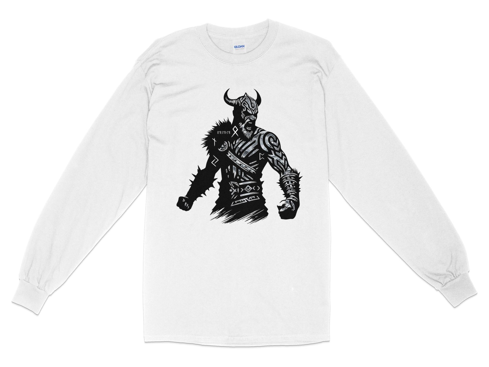 Viking Berserker - Coloured Gildan Long Sleeve Norse Talisman Men Women Unisex Valhalla Tee