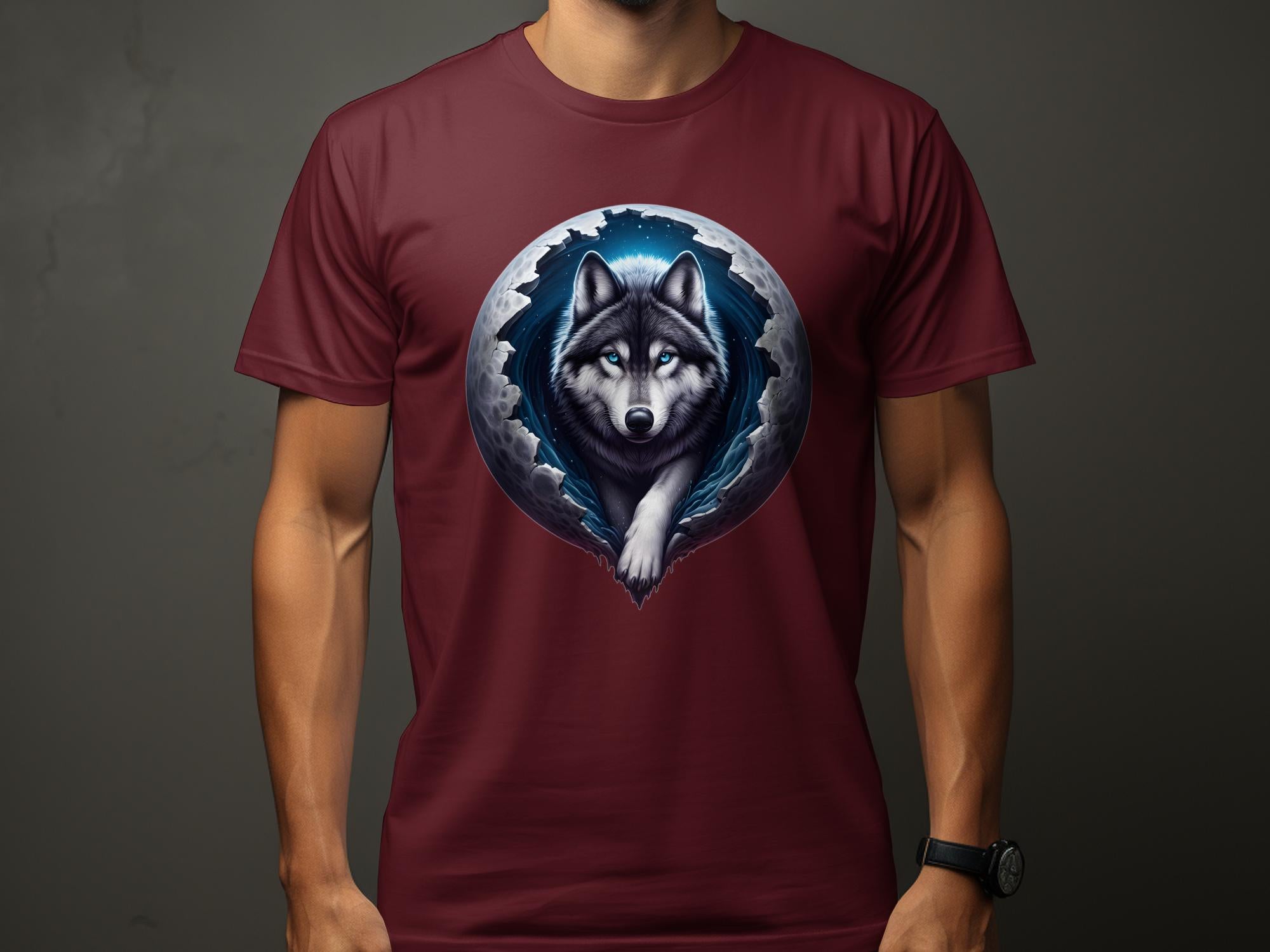 Moon Wolf - T-Shirt Realistic Full Colour Animal Talisman Unisex Mythology Tee Gildan Graphic Design