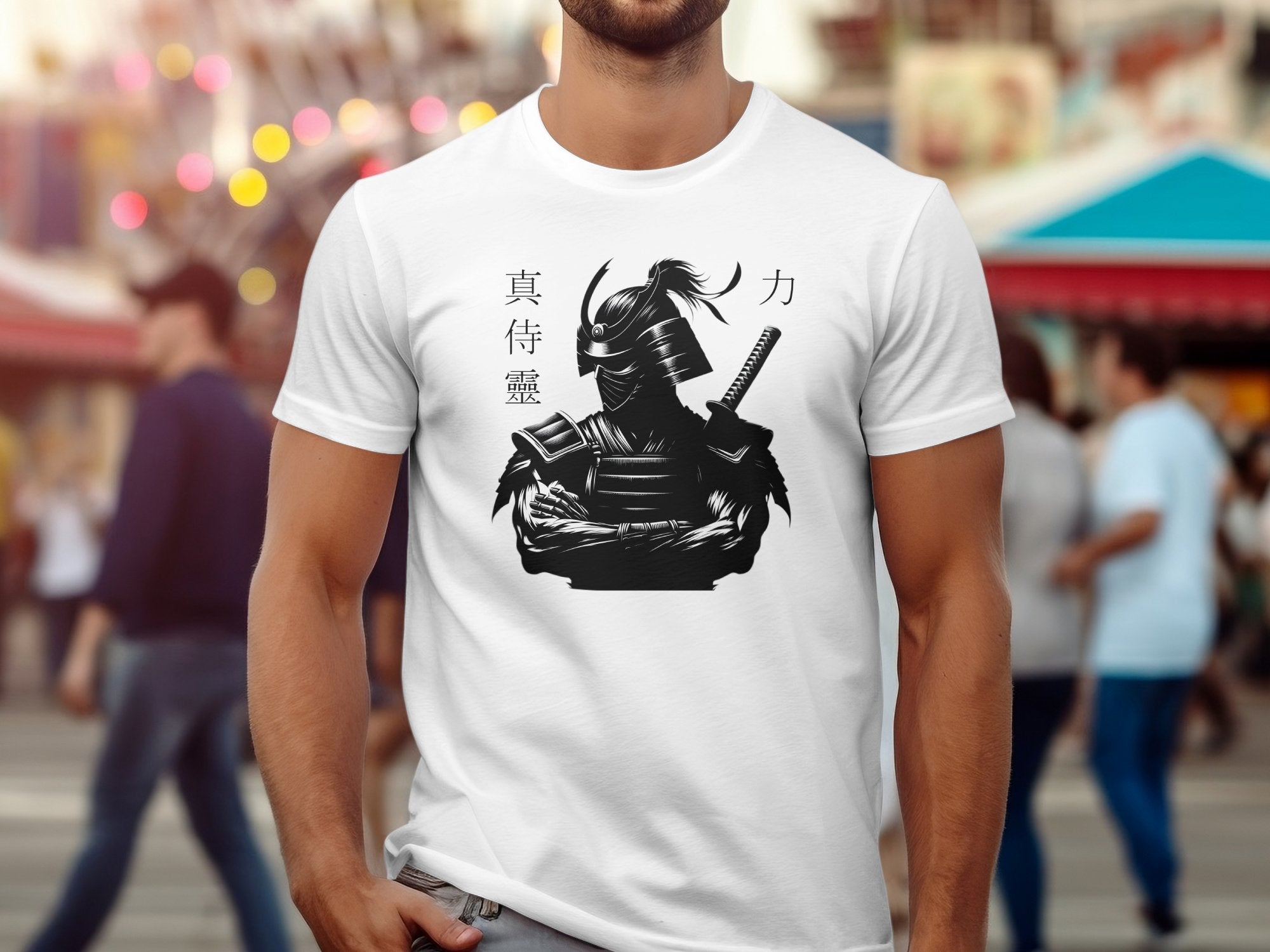 Samurai Ninja - Coloured Gildan T-Shirt Japanese Talisman Unisex Cultural Symbolic Graphic Design