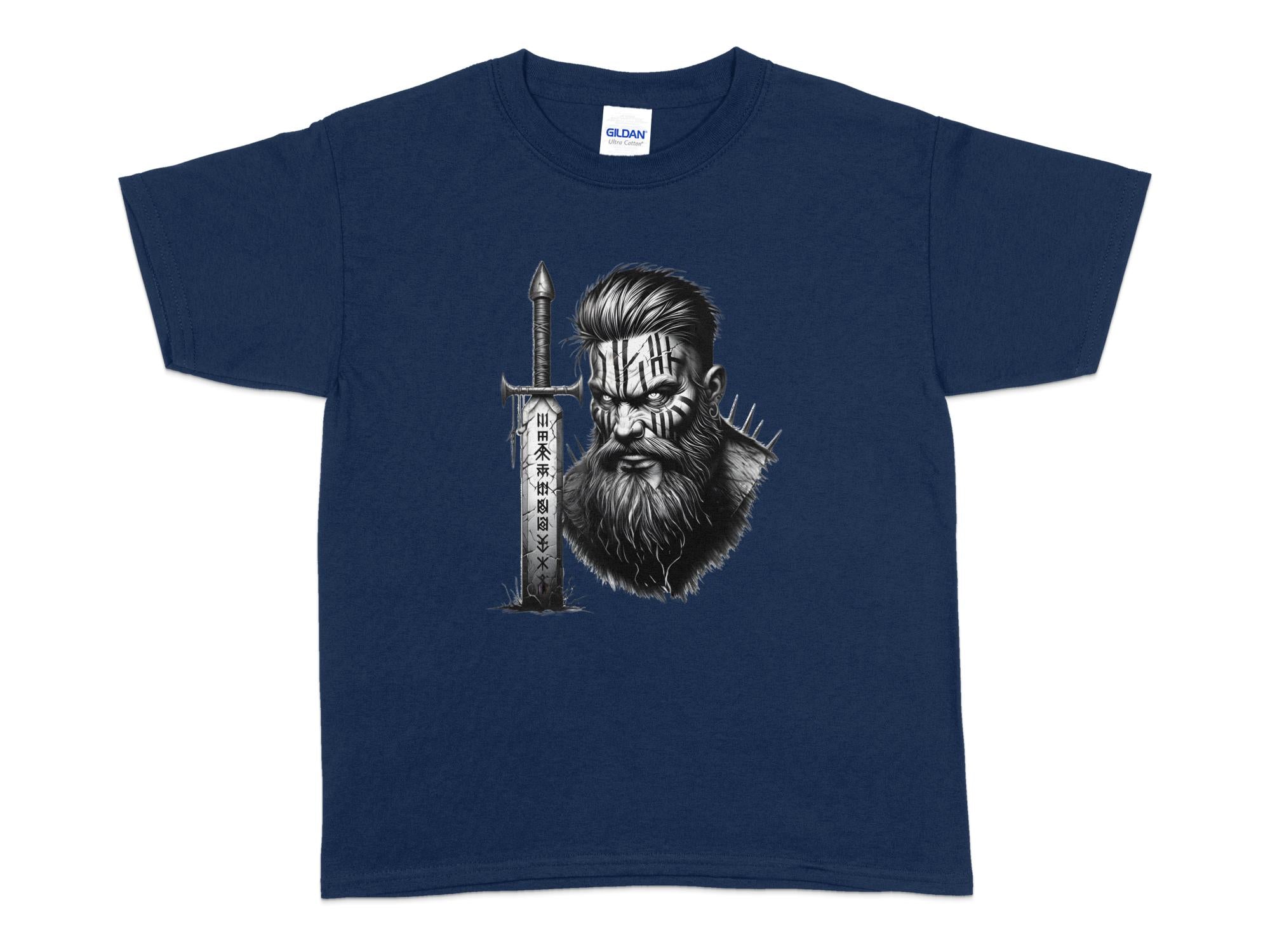 Viking Dauntless - Coloured Gildan Kids T-Shirt Realistic Norse Talisman Unisex Valhalla Tee Graphic Design