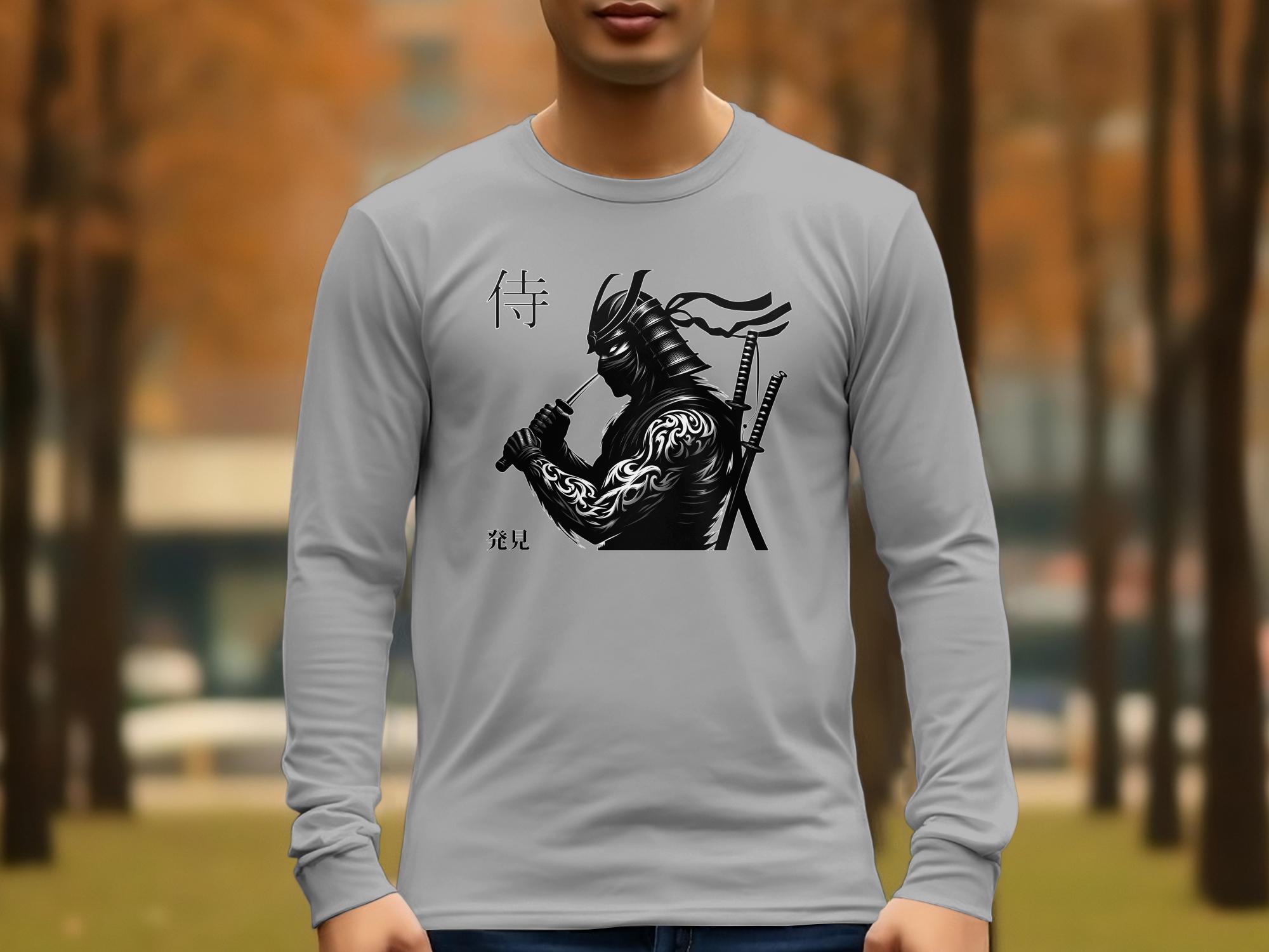 Samurai Ninja - Coloured Gildan Long Sleeve Japanese Talisman Unisex Cultural Symbolic Graphic Design