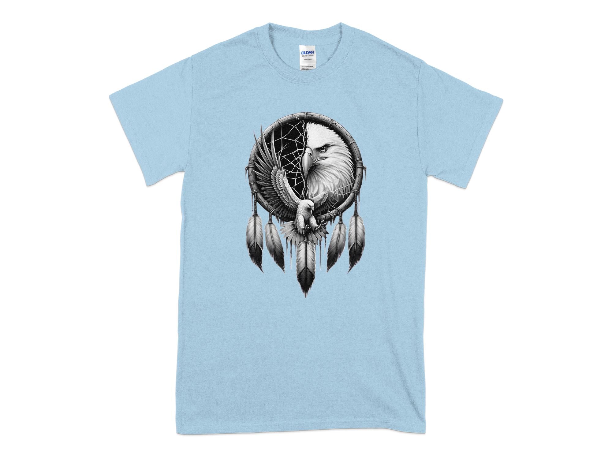 Dreamcatcher Eagle - Coloured Gildan T-Shirt Realistic Native American Talisman Unisex Mythology Tee Graphic Design