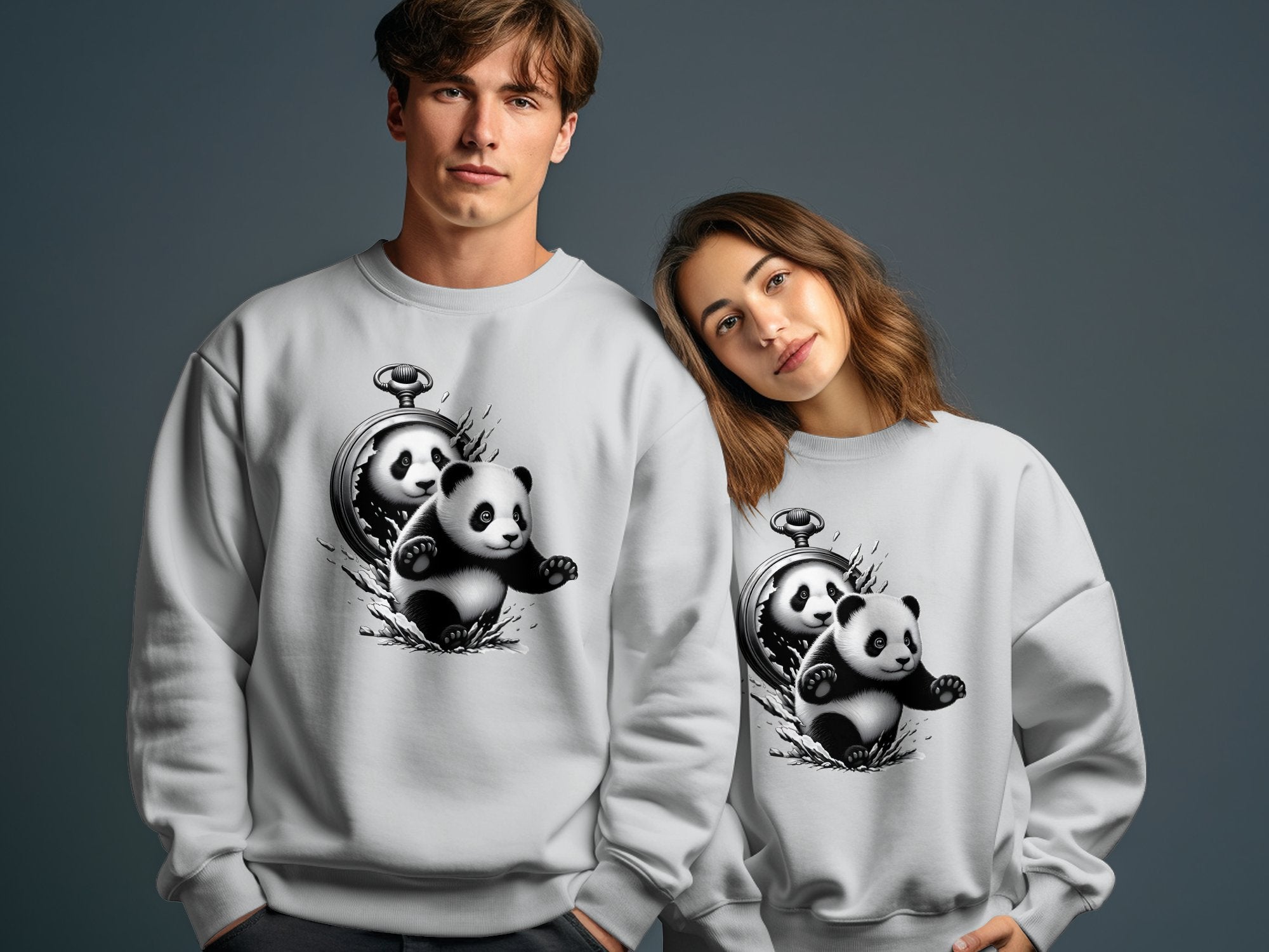 Panda - Coloured Gildan Sweatshirt Realistic Animal Talisman Unisex Cute Tee Graphic Design