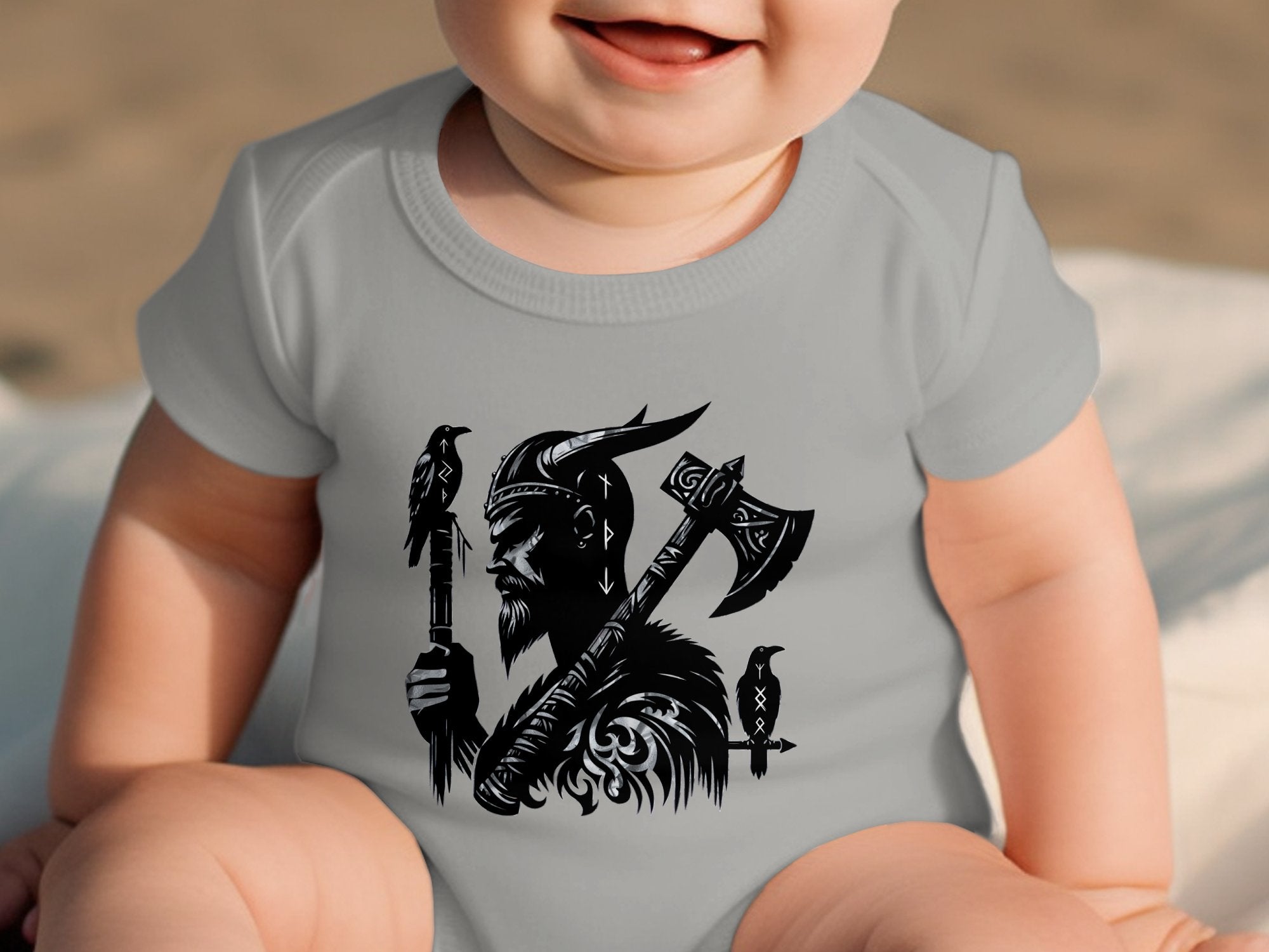 Viking Odin - Coloured Youth Clothing Baby Bodysuits Norse Talisman Unisex Valhalla Toddler Design