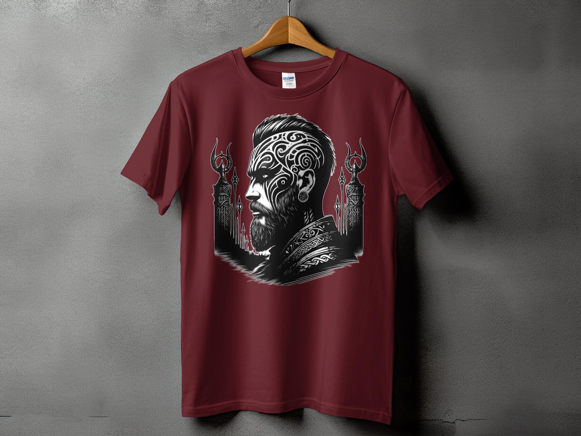 Viking Spirit - Coloured Gildan T Shirt Realistic Norse Talisman Men Women Unisex Valhalla Tee Graphic Design