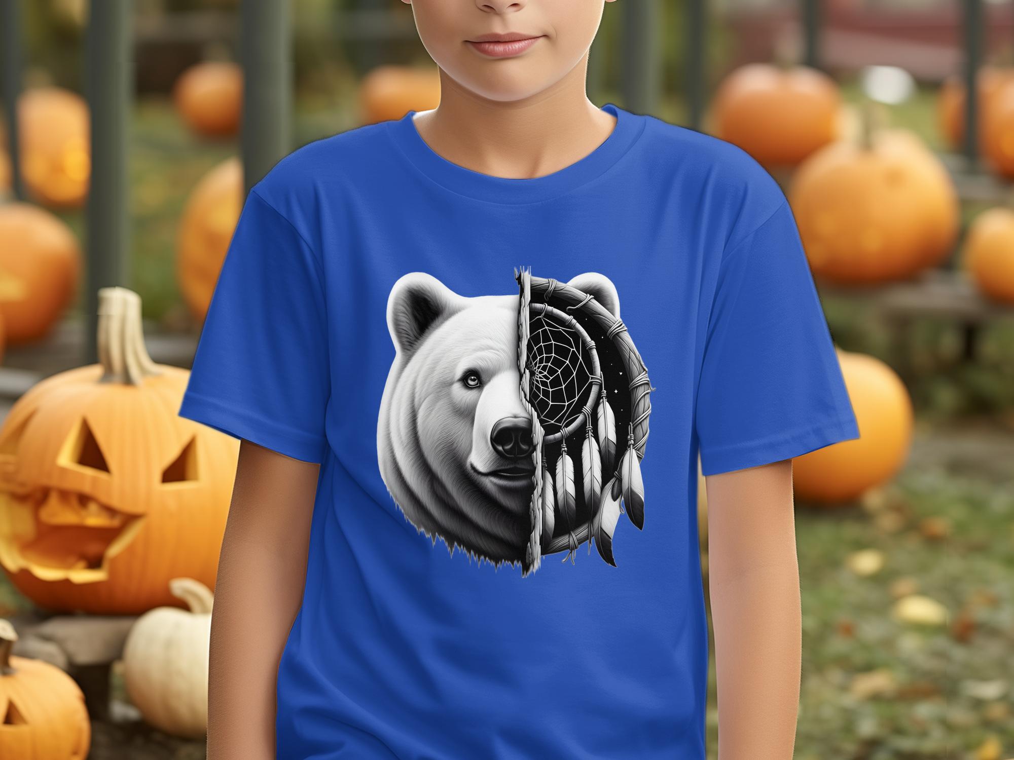 Dreamcatcher Bear - Coloured Gildan Kids T Shirt Realistic Native American Talisman Unisex Mythology Tee Graphic Design