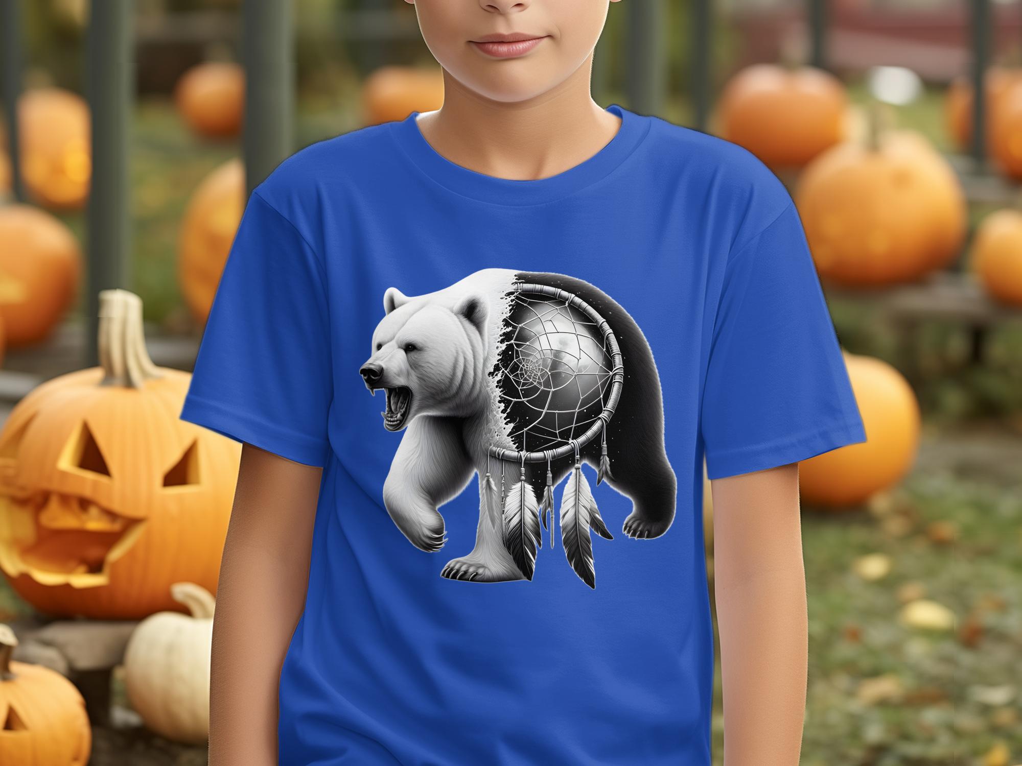 Dreamcatcher Bear - Coloured Gildan Kids T Shirt Realistic Native American Talisman Unisex Mythology Tee Graphic Design