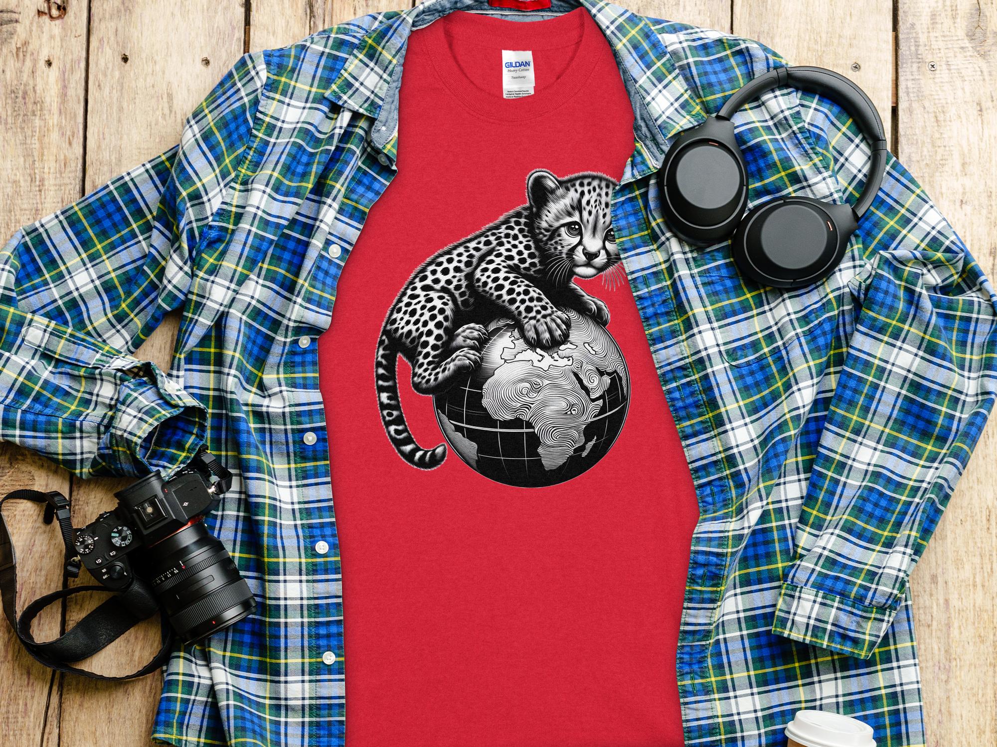 Cheetah World - Coloured Gildan T-Shirt Realistic Animal Talisman Unisex Cute Tee Graphic Design