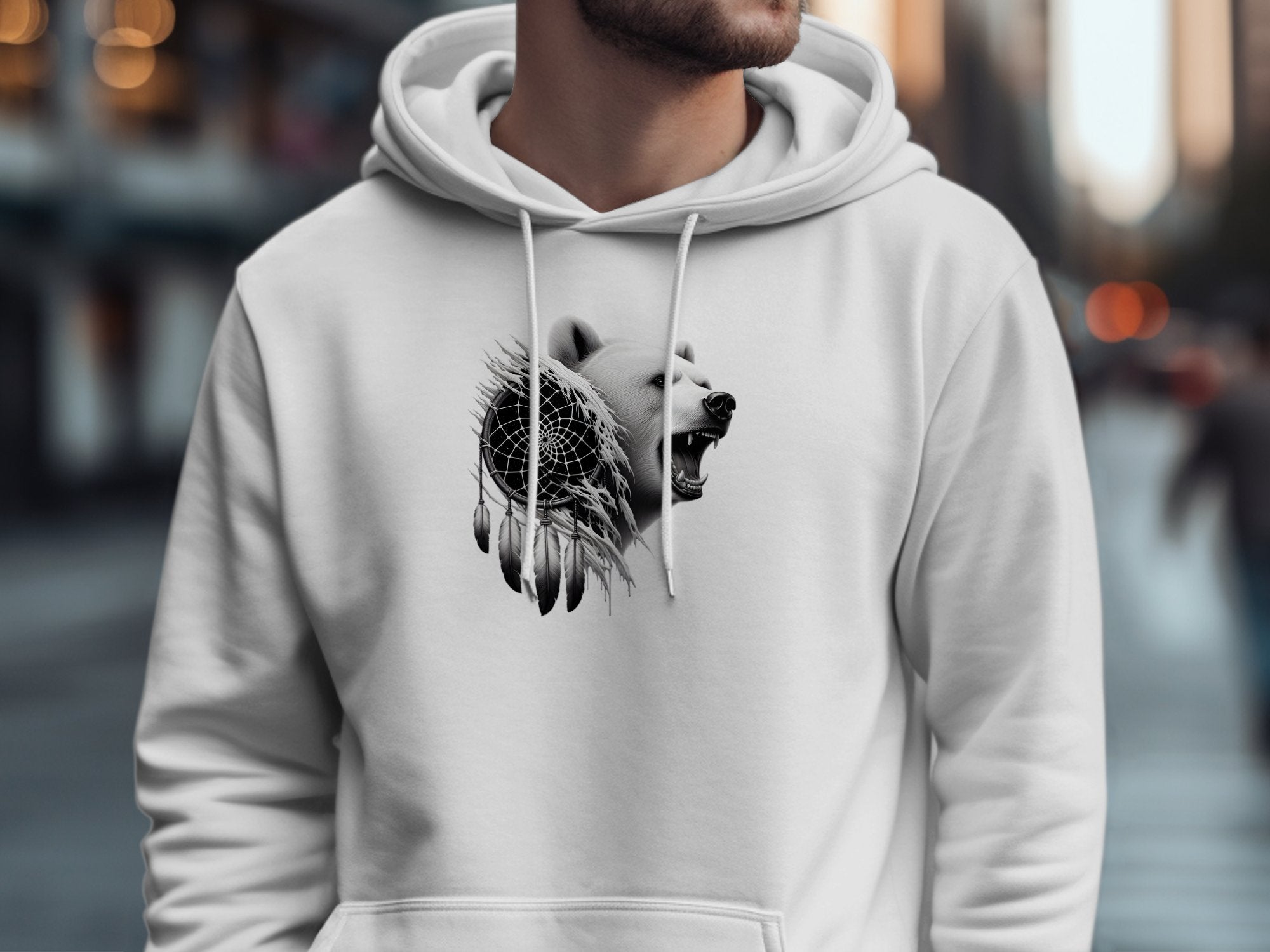 Dreamcatcher Bear - Coloured Gildan Hoodie Realistic Native American Talisman Unisex Mythology Tee Graphic Design