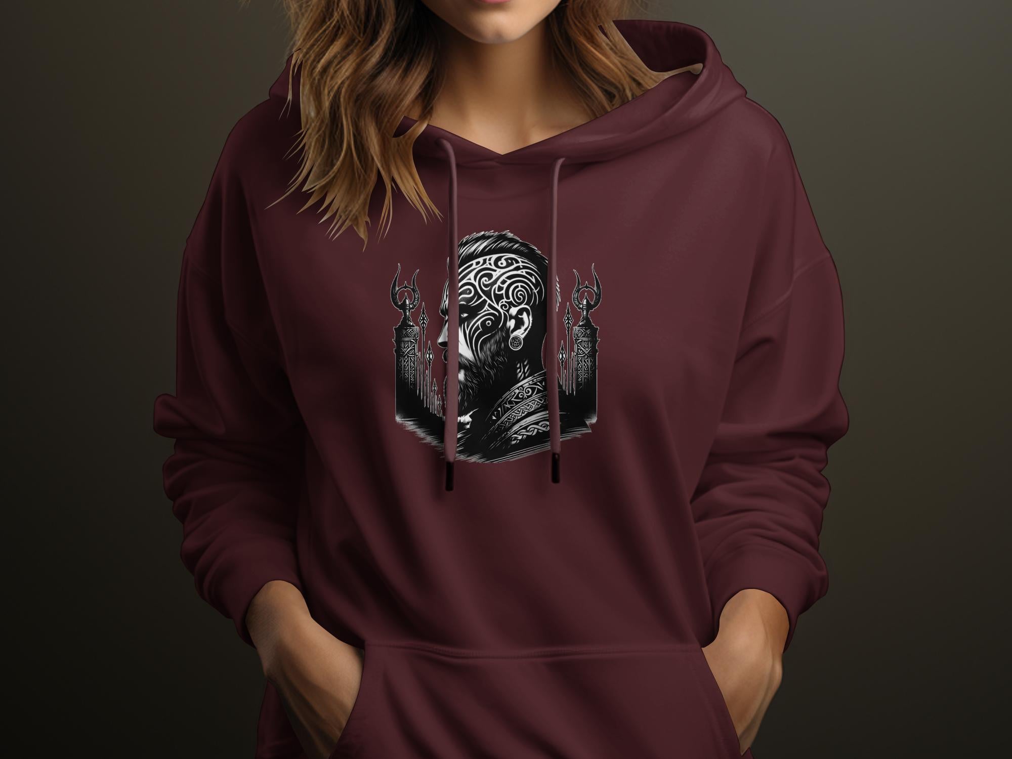 Viking Spirit - Coloured Gildan Hoodie Realistic Norse Talisman Men Women Unisex Valhalla Tee Graphic Design