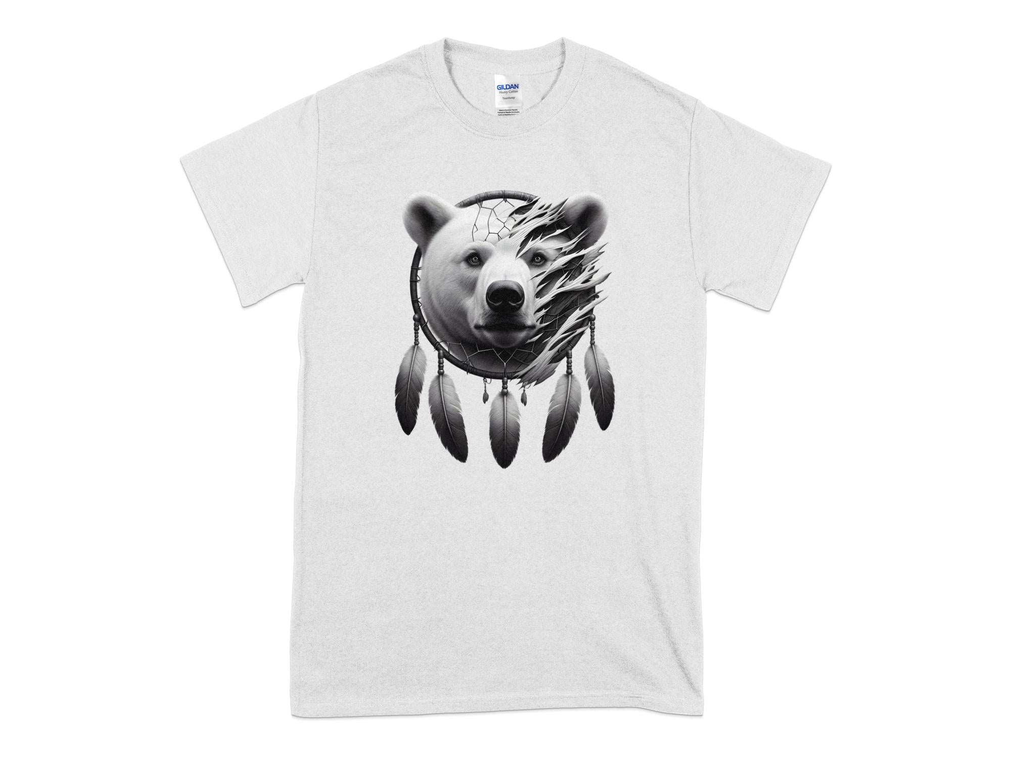 Dreamcatcher Bear - Coloured Gildan T-Shirt Realistic Native American Talisman Unisex Mythology Tee Graphic Design