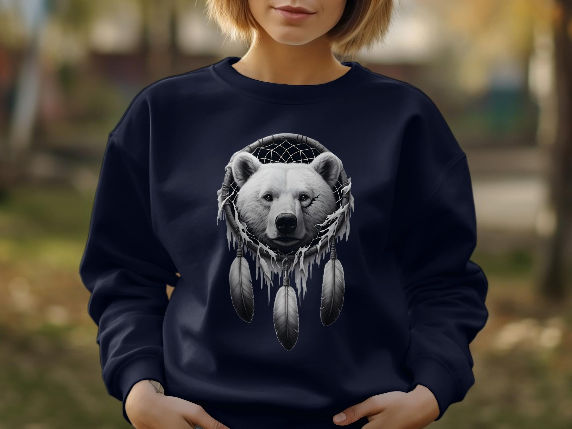 Dreamcatcher Bear - Coloured Gildan Sweatshirt Realistic Native American Talisman Unisex Mythology Tee Graphic Design