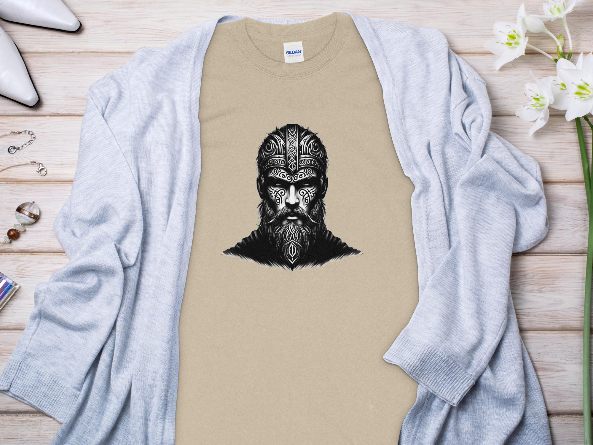 Viking Unyielding - Coloured Gildan Long Sleeve Realistic Norse Talisman Men Women Unisex Valhalla Tee Graphic Design