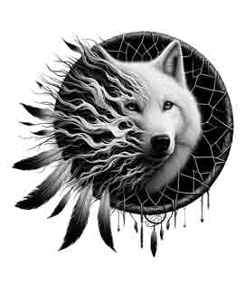 Dreamcatcher Wolf - Digital Art | PNG, JPEG & SVG | Instant Download for Apparel, Décor and Wall Art