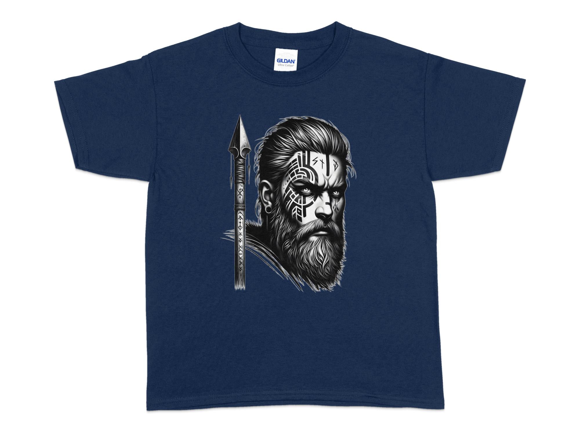 Viking Protector - Coloured Gildan Kids T-Shirt Realistic Norse Talisman Unisex Valhalla Tee Graphic Design