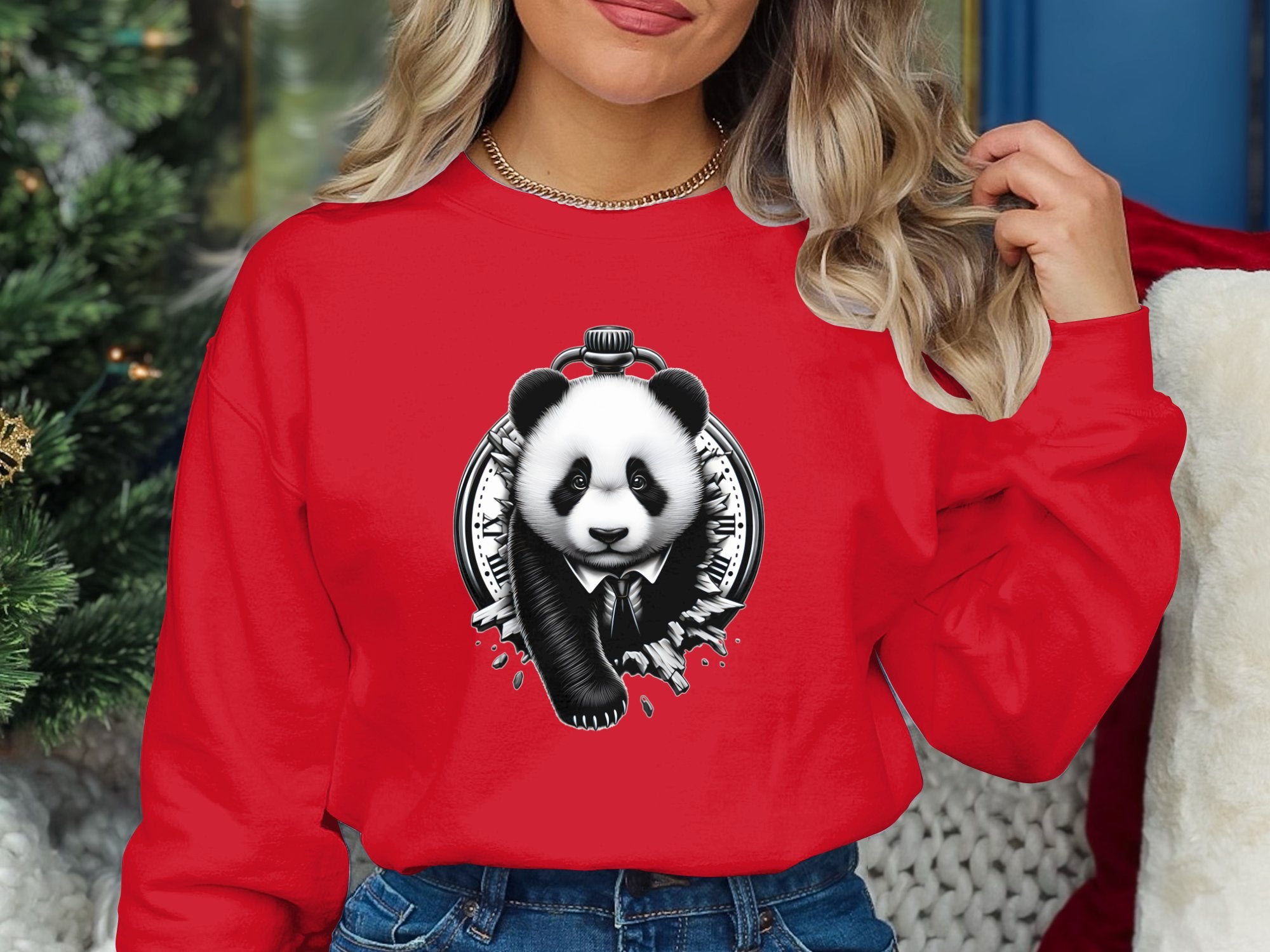 Panda - Coloured Gildan Sweatshirt Realistic Animal Talisman Unisex Cute Tee Graphic Design