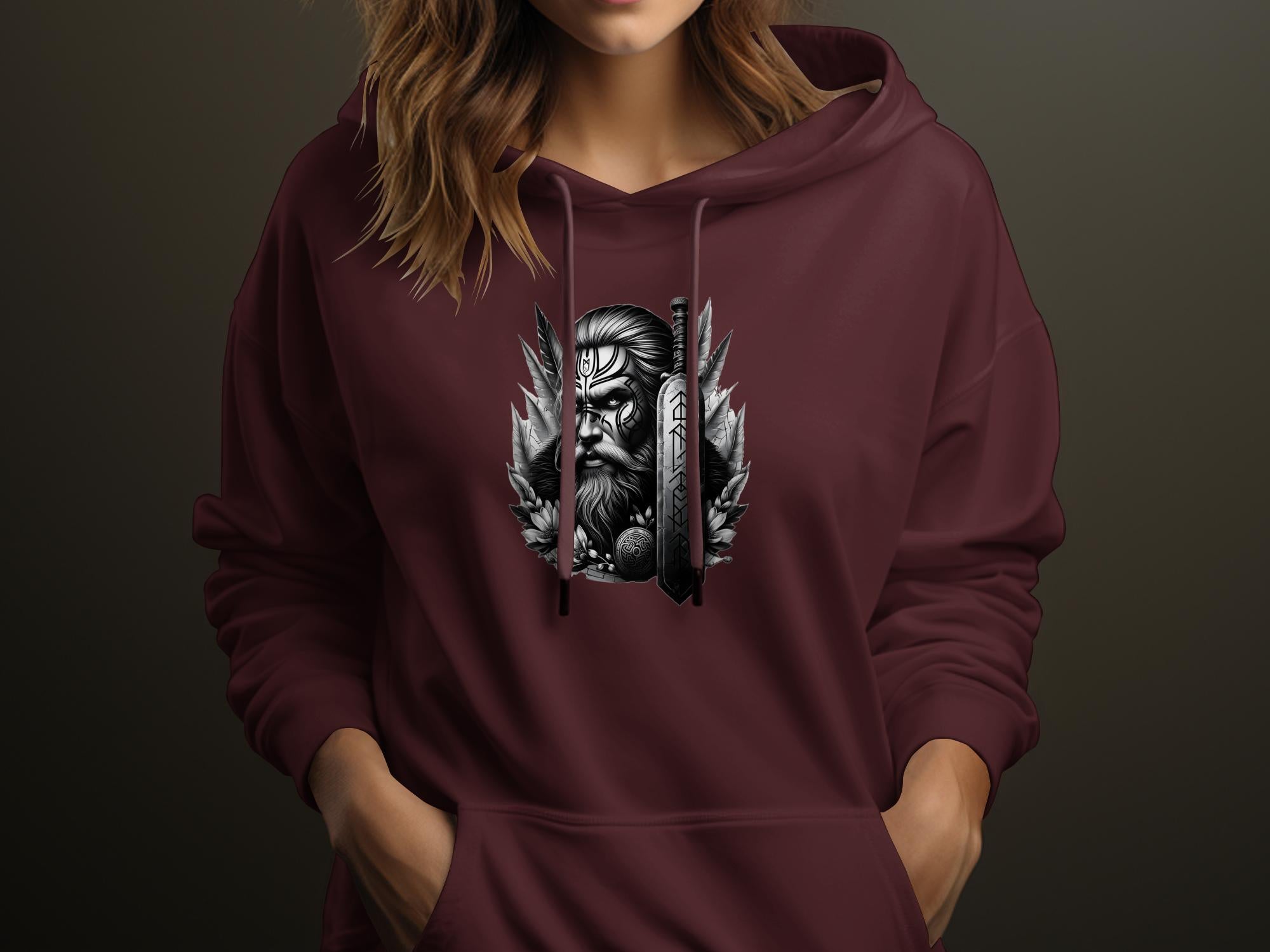 Viking Valiant - Coloured Gildan Hoodie Realistic Norse Talisman Men Women Unisex Valhalla Tee Graphic Design