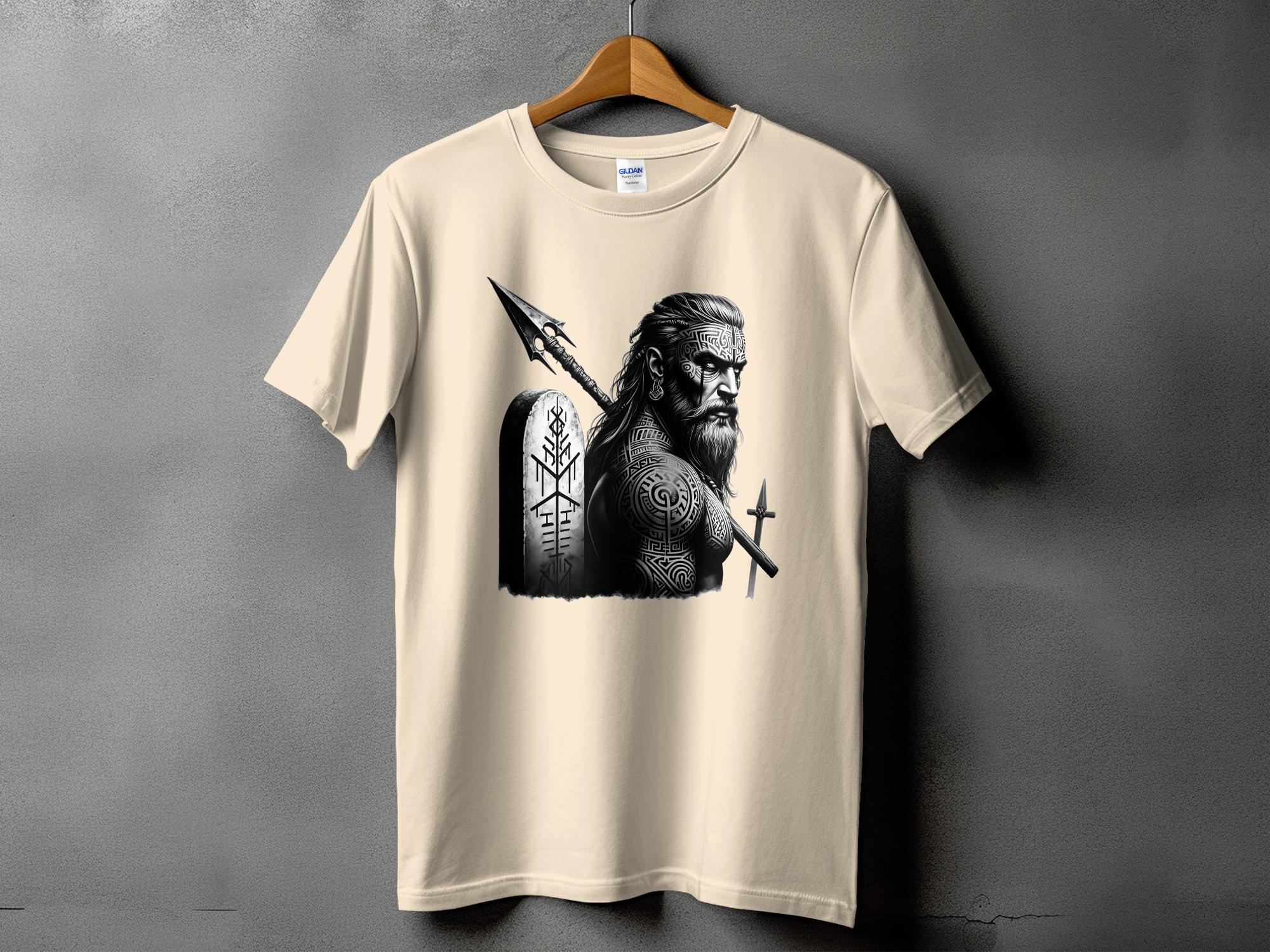 Viking Heroism - Coloured Gildan T Shirt Realistic Norse Talisman Men Women Unisex Valhalla Tee Graphic Design