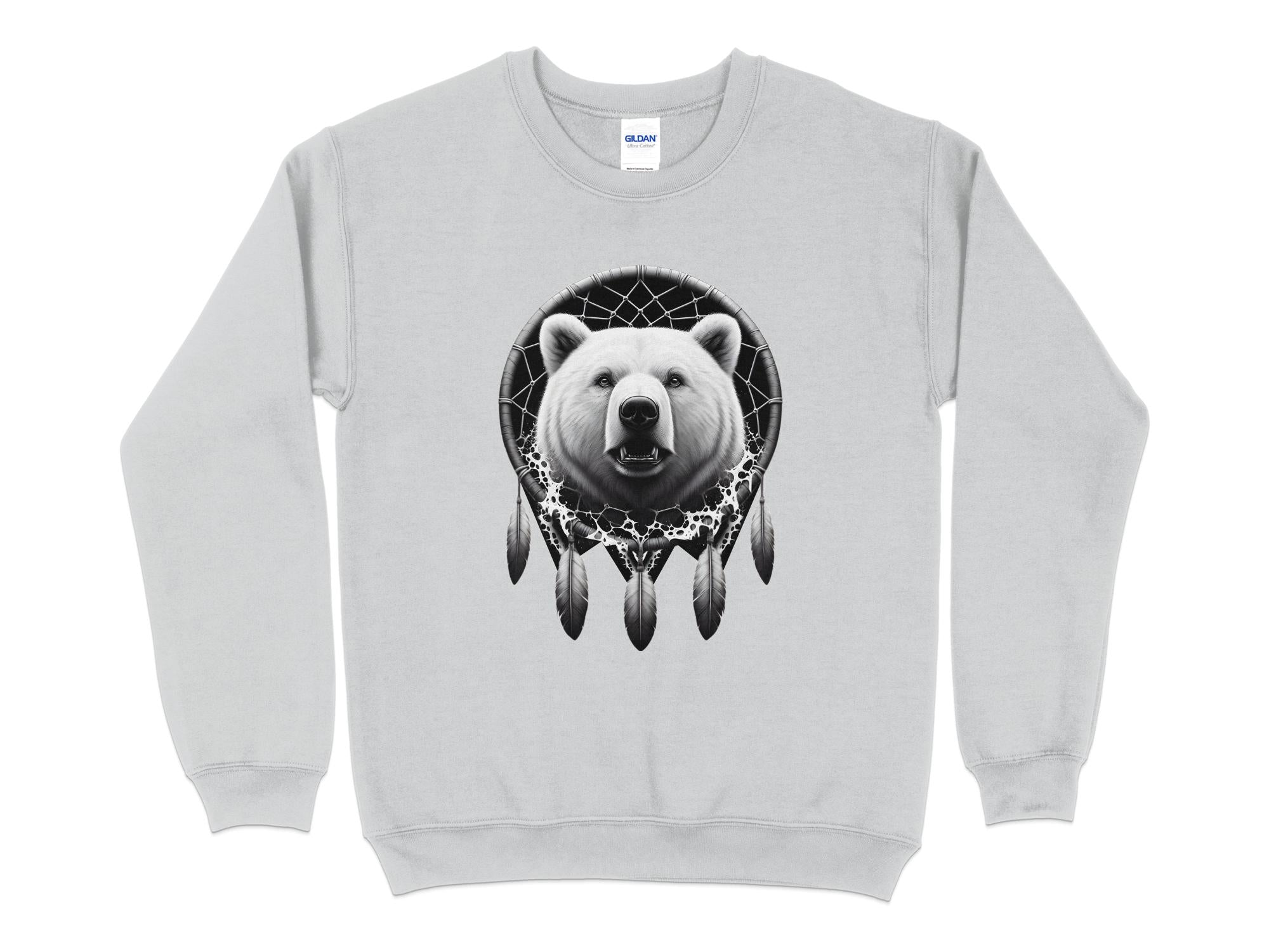 Dreamcatcher Bear - Coloured Gildan Sweatshirt Realistic Native American Talisman Unisex Mythology Tee Graphic Design