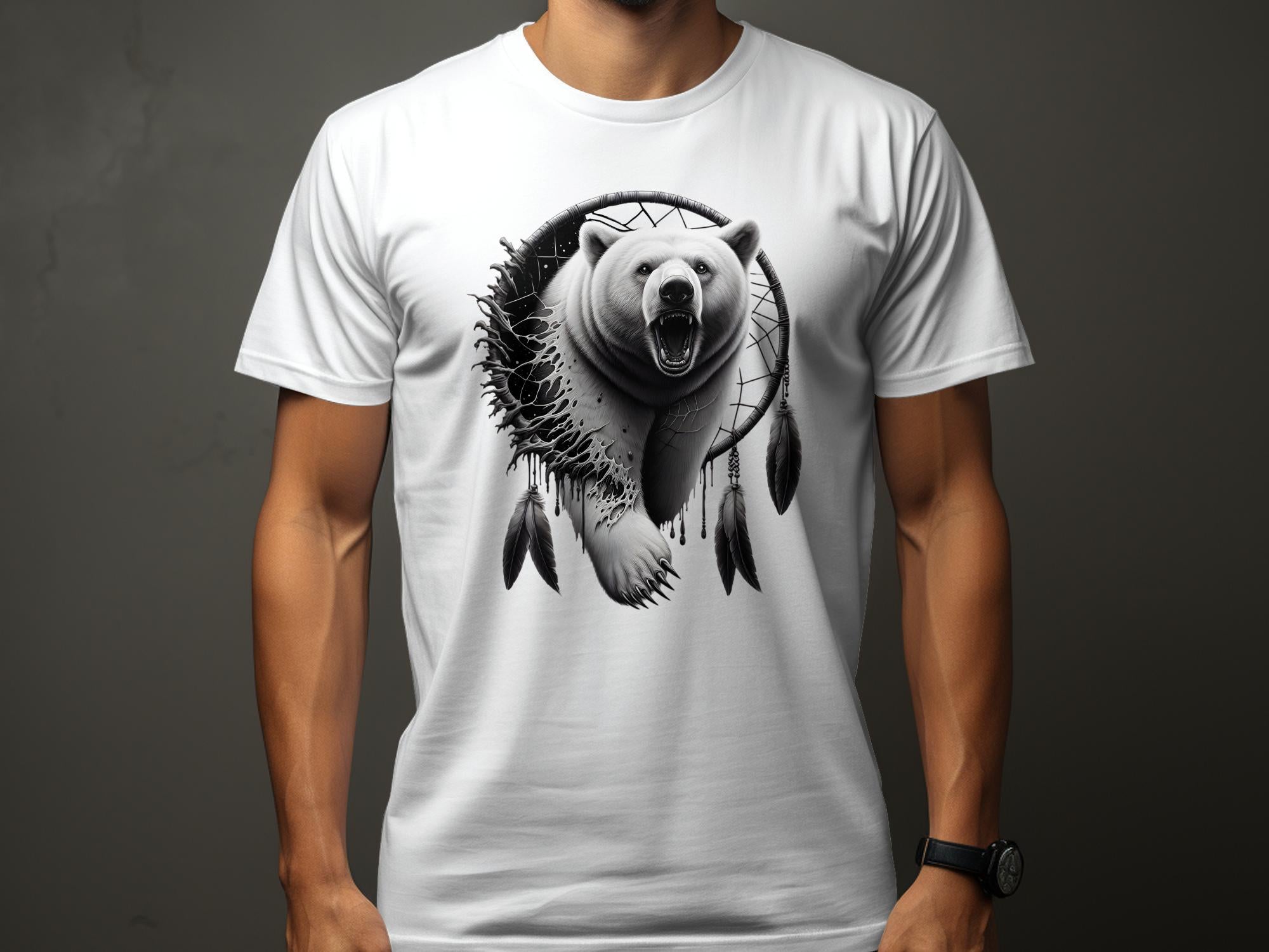 Dreamcatcher Bear - Coloured Gildan T-Shirt Realistic Native American Talisman Unisex Mythology Tee Graphic Design