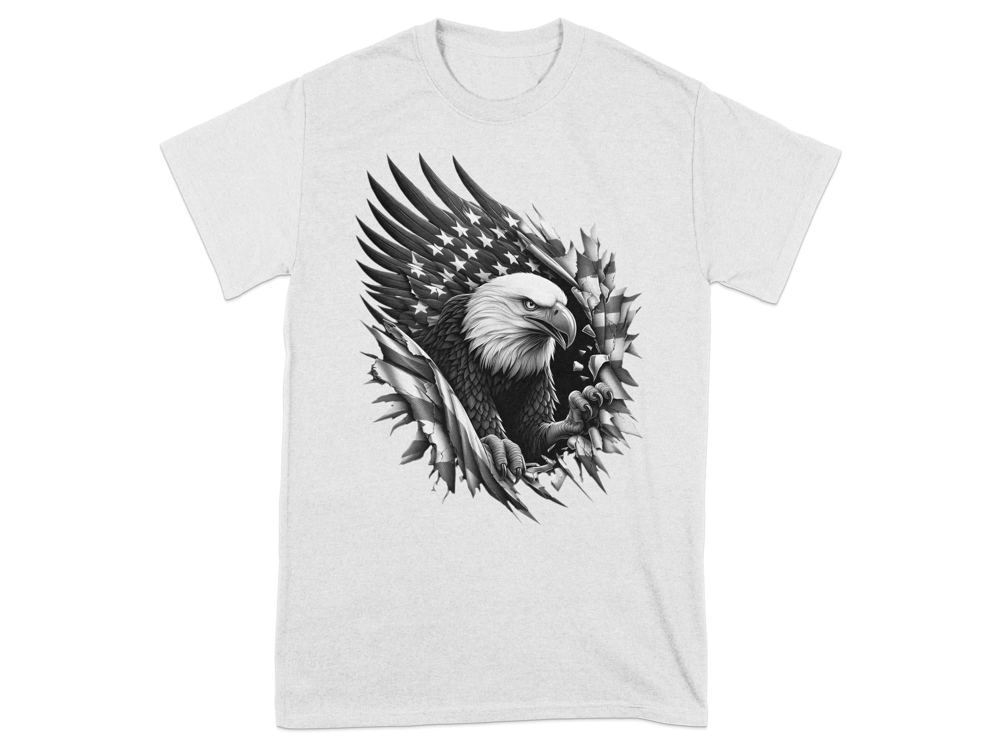 Eagle Patriot - Coloured Gildan T-Shirt Realistic Animal Talisman Unisex Tee Graphic Design