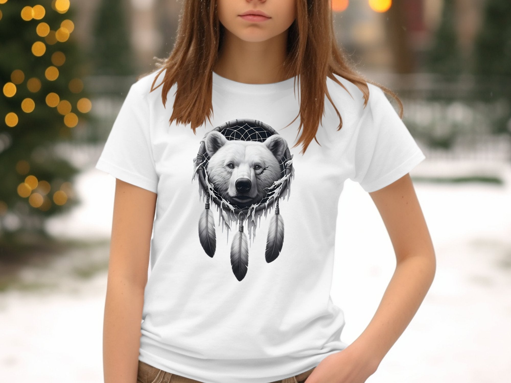 Dreamcatcher Bear - Coloured Gildan Kids T Shirt Realistic Native American Talisman Unisex Mythology Tee Graphic Design