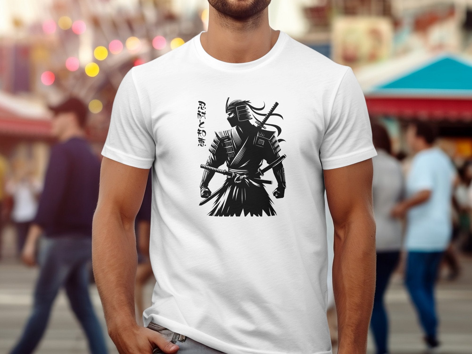 Samurai Ninja - Coloured Gildan T-Shirt Japanese Talisman Unisex Cultural Symbolic Graphic Design