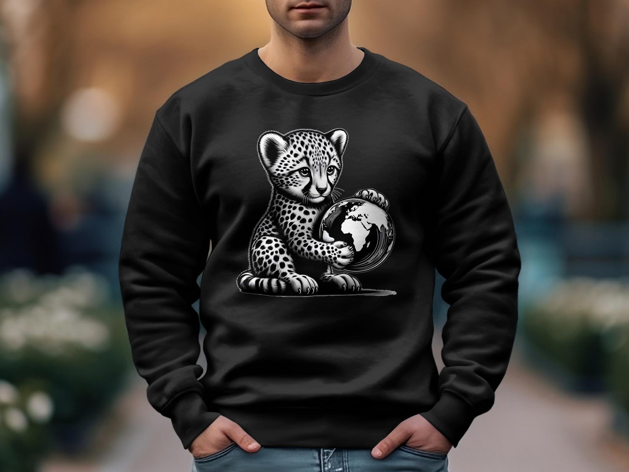 Cheetah World - Coloured Gildan Sweatshirt Realistic Animal Talisman Unisex Cute Tee Graphic Design