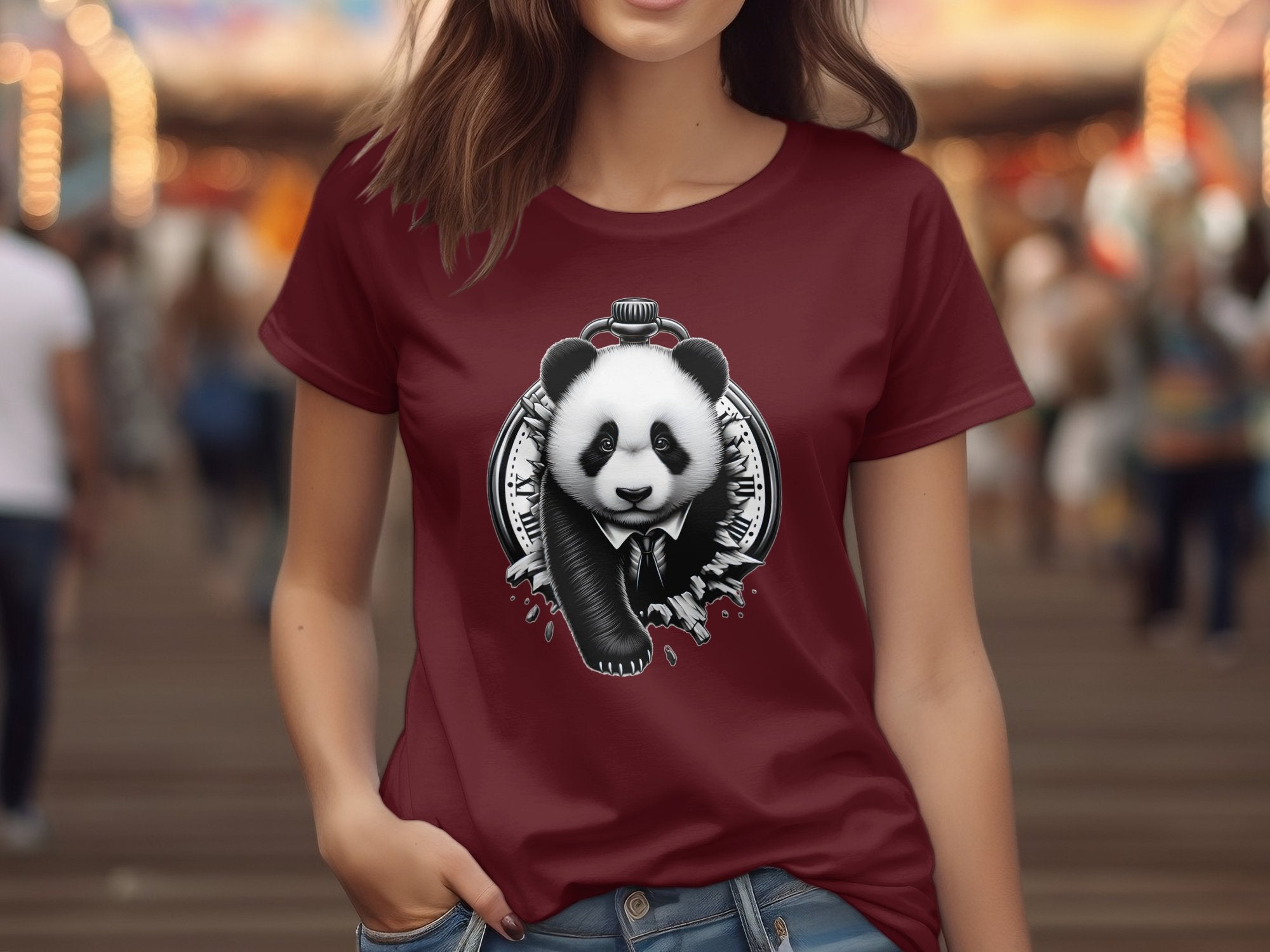 Panda - Coloured Gildan T-Shirt Realistic Animal Talisman Unisex Cute Tee Graphic Design