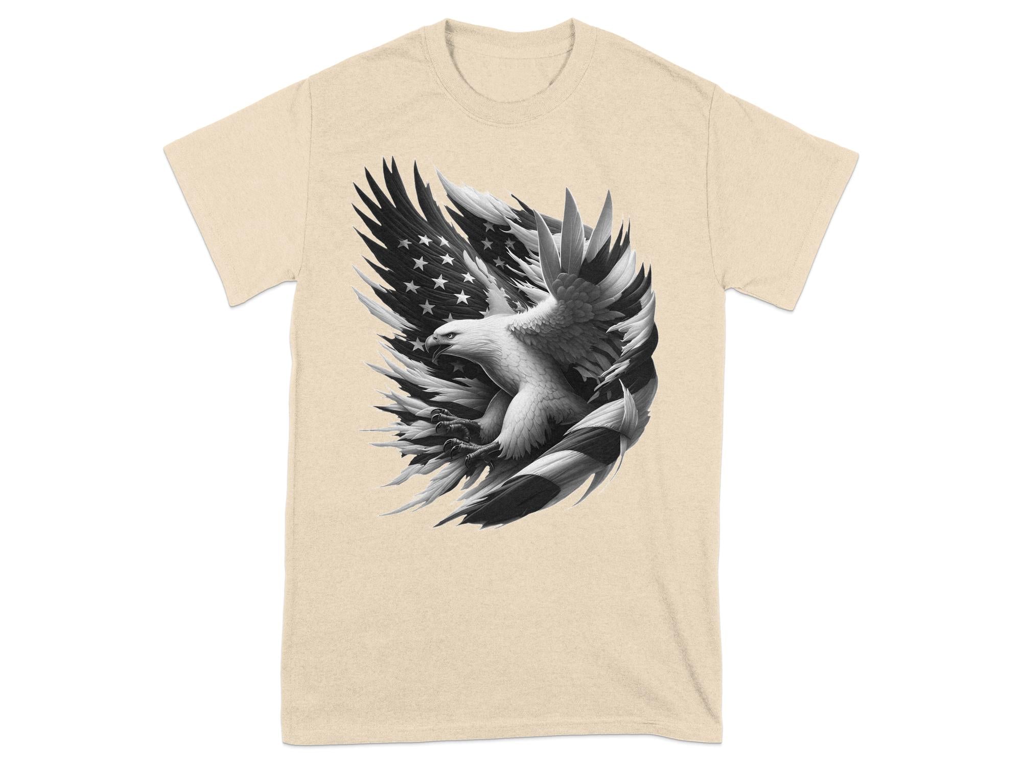 Eagle Patriot - Coloured Gildan T-Shirt Realistic Animal Talisman Unisex Tee Graphic Design