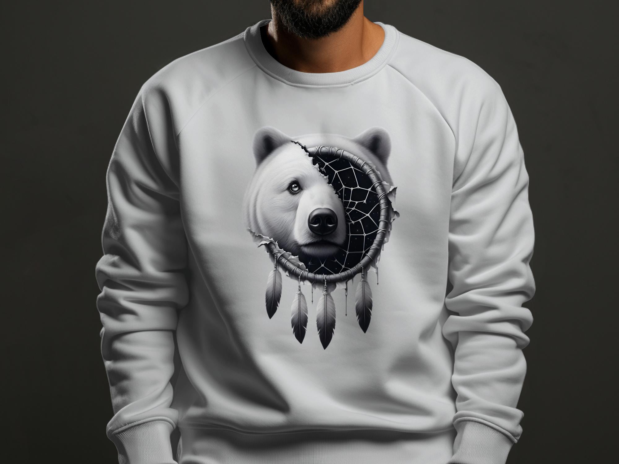 Dreamcatcher Bear - Coloured Gildan Sweatshirt Realistic Native American Talisman Unisex Mythology Tee Graphic Design