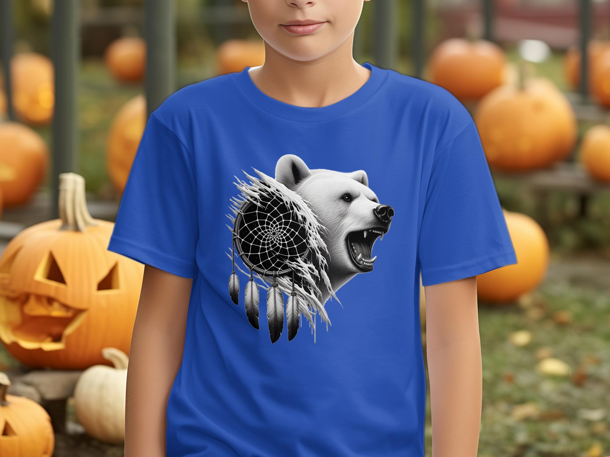 Dreamcatcher Bear - Coloured Gildan Kids T Shirt Realistic Native American Talisman Unisex Mythology Tee Graphic Design