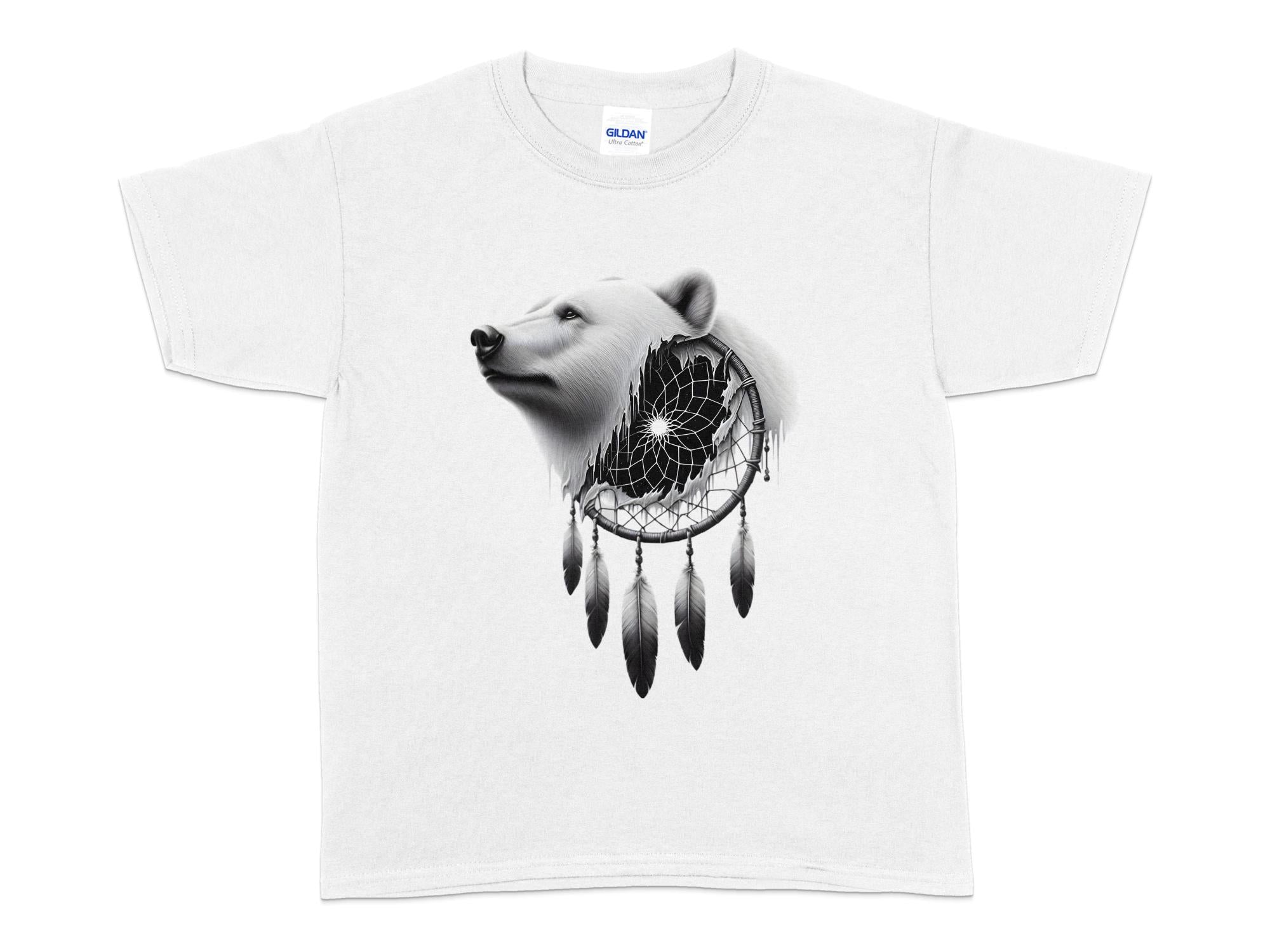 Dreamcatcher Bear - Coloured Gildan Kids T Shirt Realistic Native American Talisman Unisex Mythology Tee Graphic Design