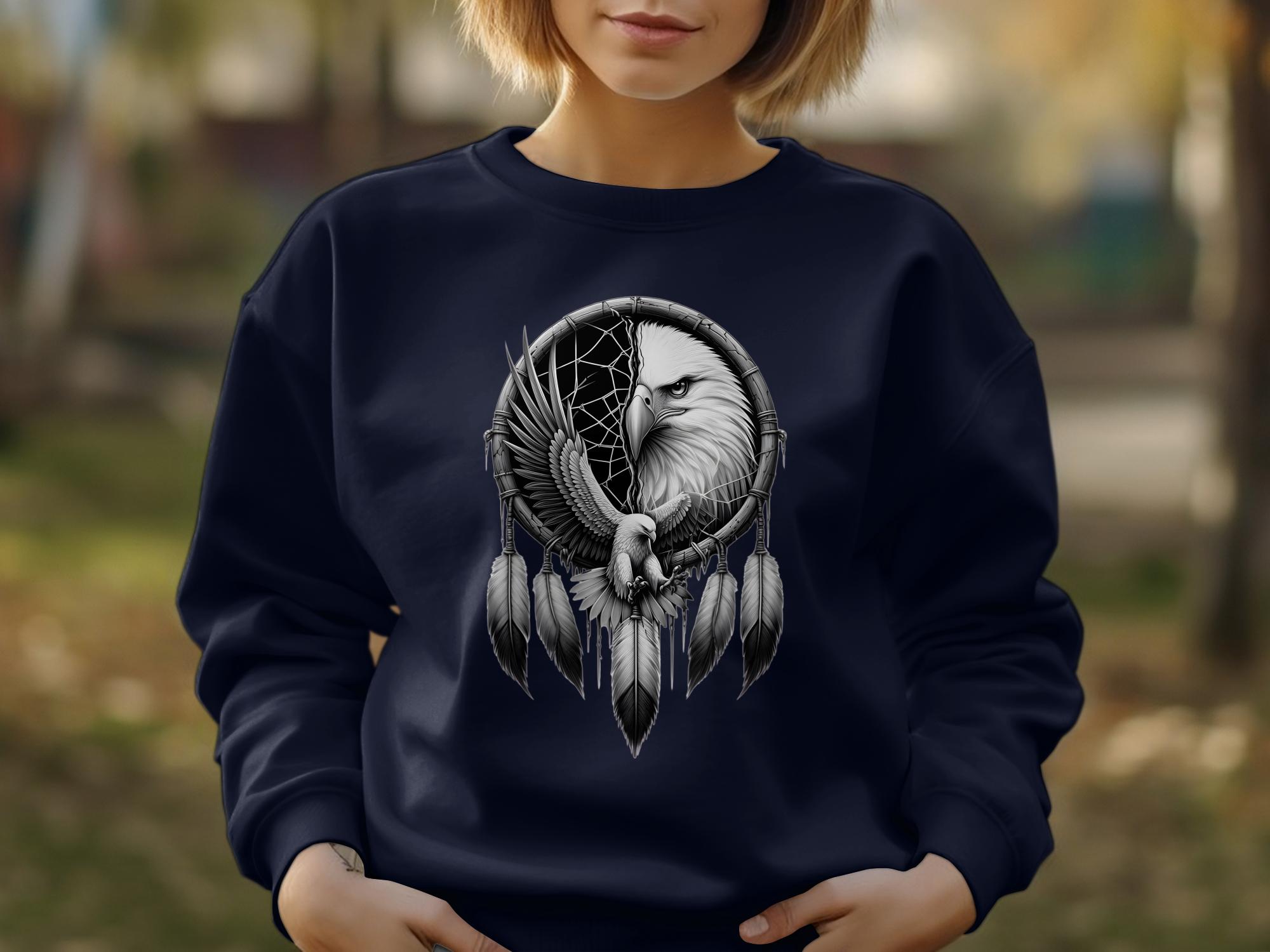 Dreamcatcher Eagle - Coloured Gildan Sweatshirt Realistic Native American Talisman Unisex Mythology Tee Graphic Design