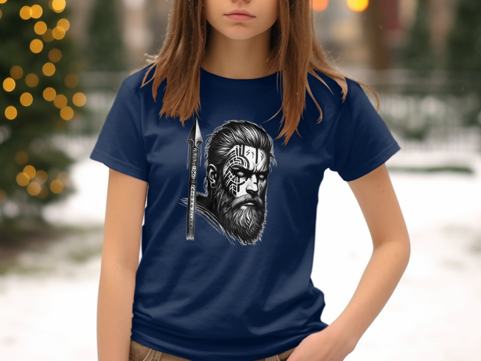 Viking Protector - Coloured Gildan Kids T-Shirt Realistic Norse Talisman Unisex Valhalla Tee Graphic Design