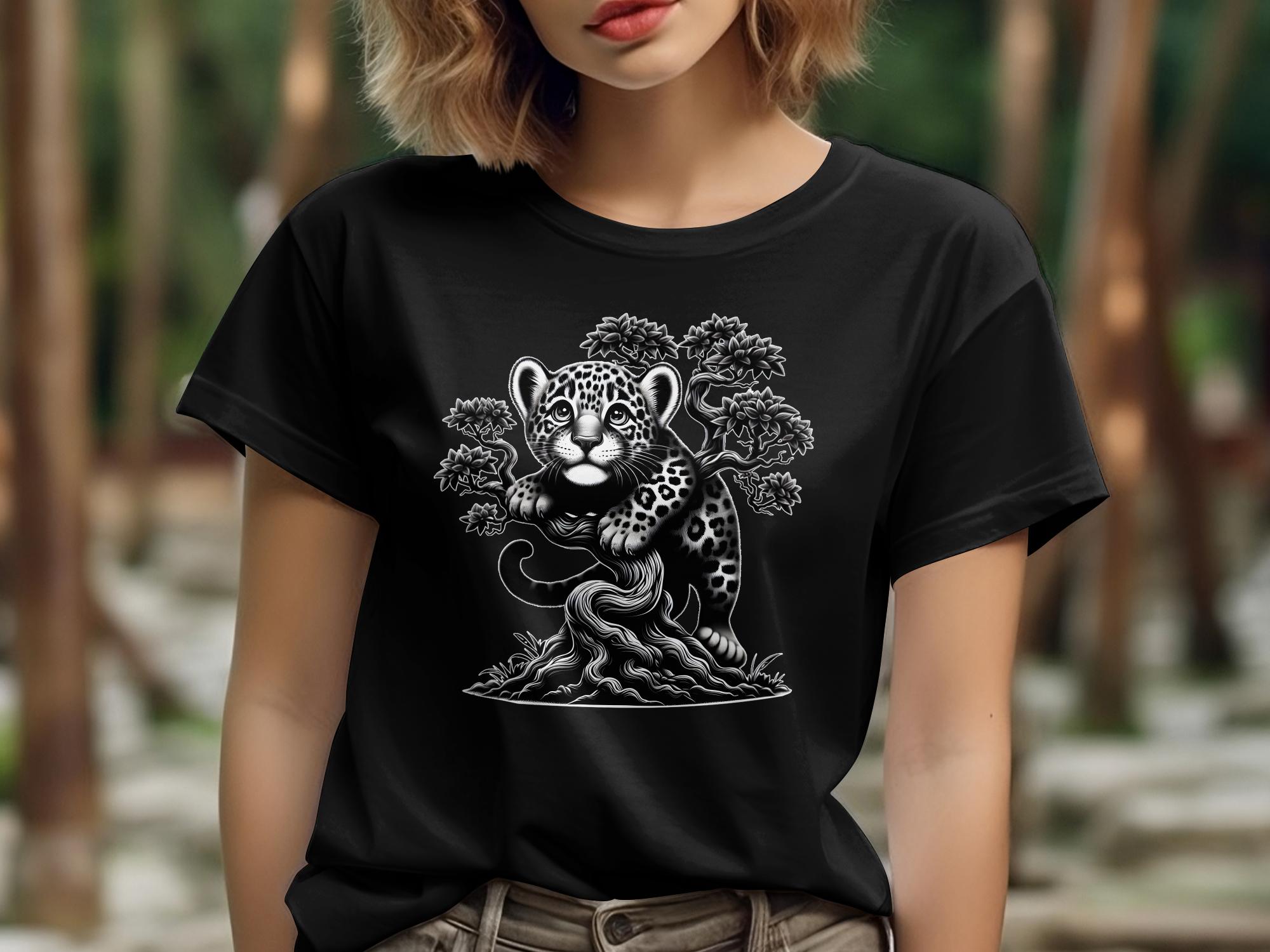 Leopard Bonsai - Coloured Gildan T-Shirt Realistic Animal Talisman Unisex Cute Tee Graphic Design